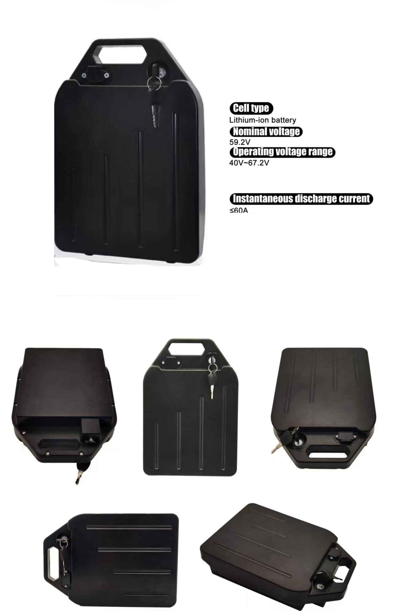 Rock'nBikes E-Akku 60V Li-Ionen Basis 18650 Zellen für CitiCoco, Big-Wheeler, Shansu, 3-Plus, CP1.x, CP3.x, CP7.x, HR2 und viele andere