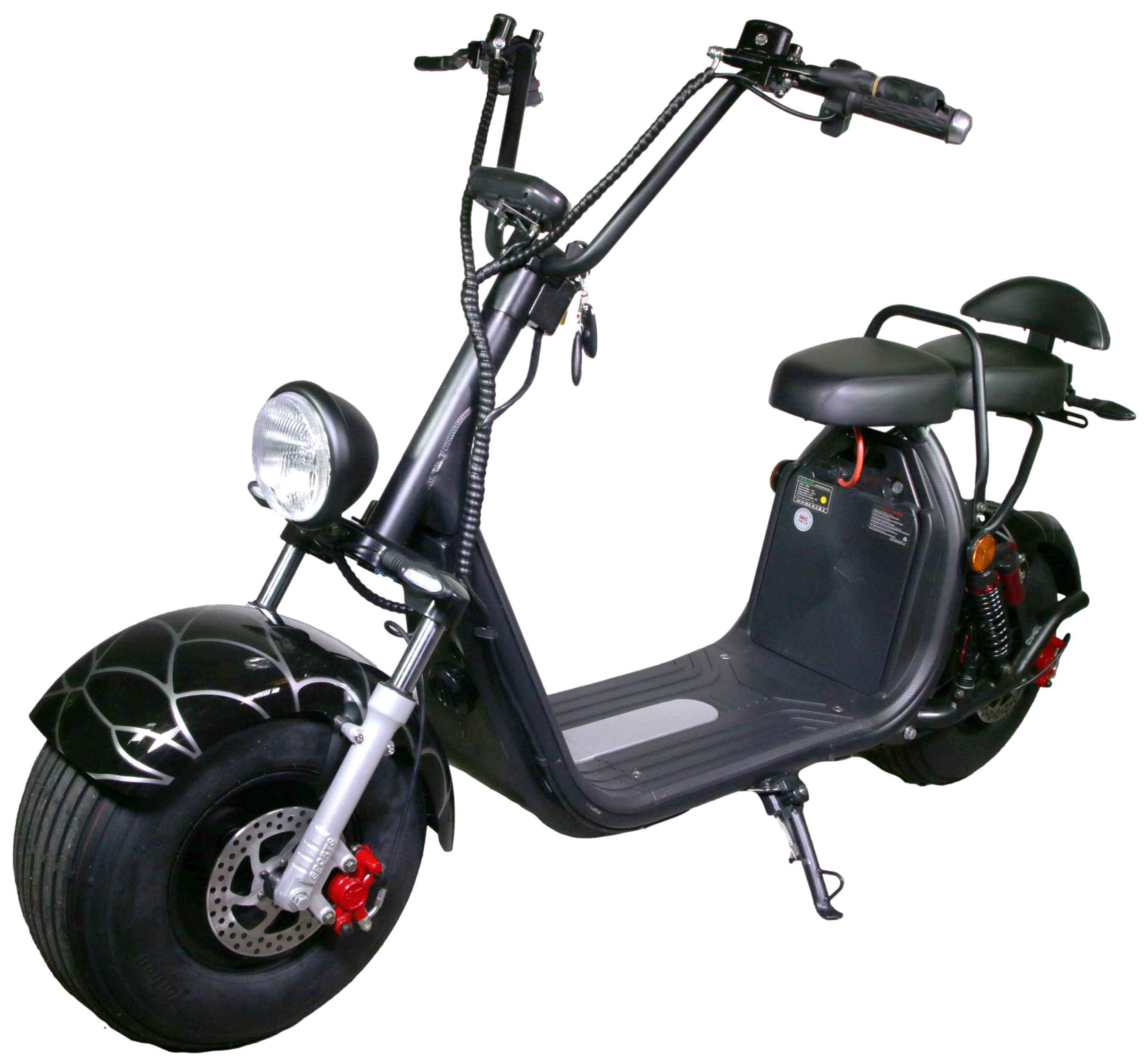 RocknBike HR2-1 CitiCoco 45km/h oder 25km/h Mofa Version Black Spider Ansicht Seite links vorne