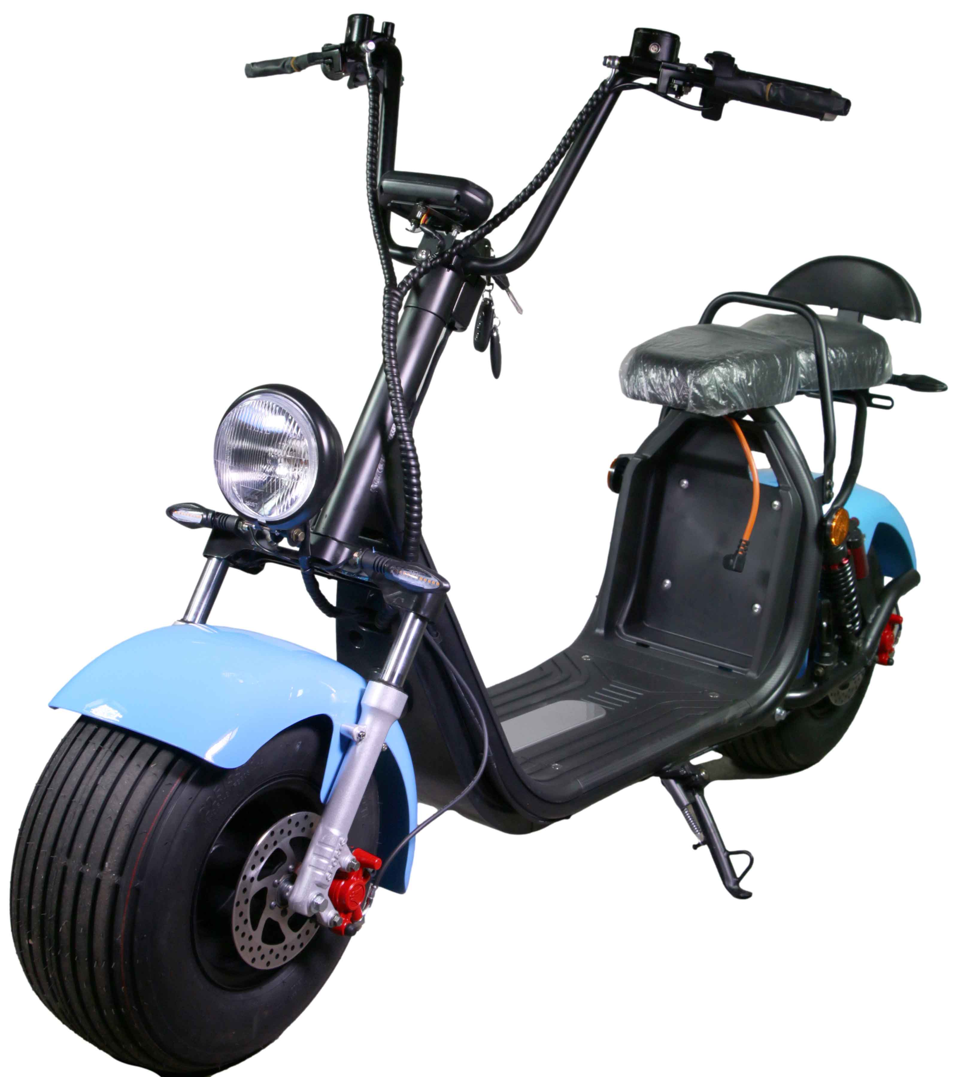 RocknBike HR2-1 CitiCoco 45km/h oder 25km/h Mofa Version Baby Blue Ansicht Seite links vorne