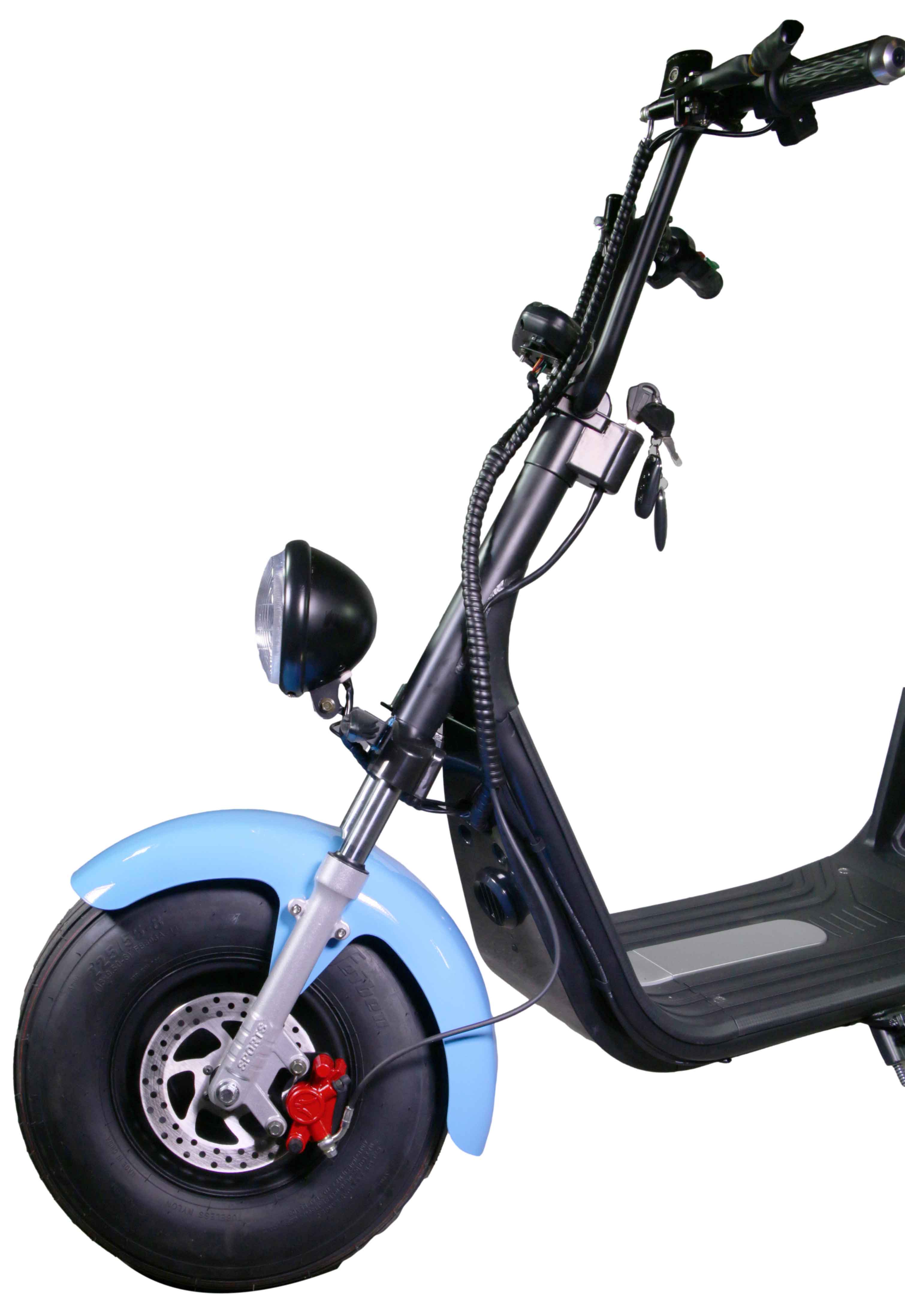 RocknBike HR2-1 CitiCoco 45km/h oder 25km/h Mofa Version Baby Blue Hinten direkt