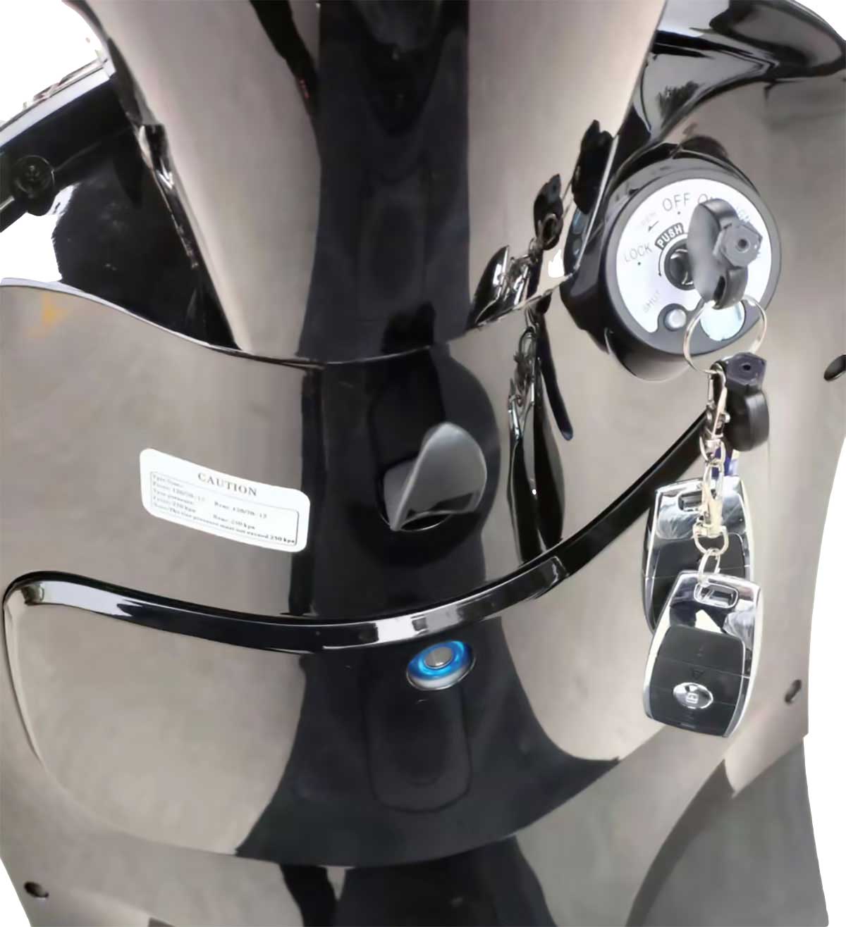 RocknBikes KN-YZ 8000W E-Roller – Schloss und Handschuhfach in elegantem Schwarz, mit Sitzbank und digitalem Display