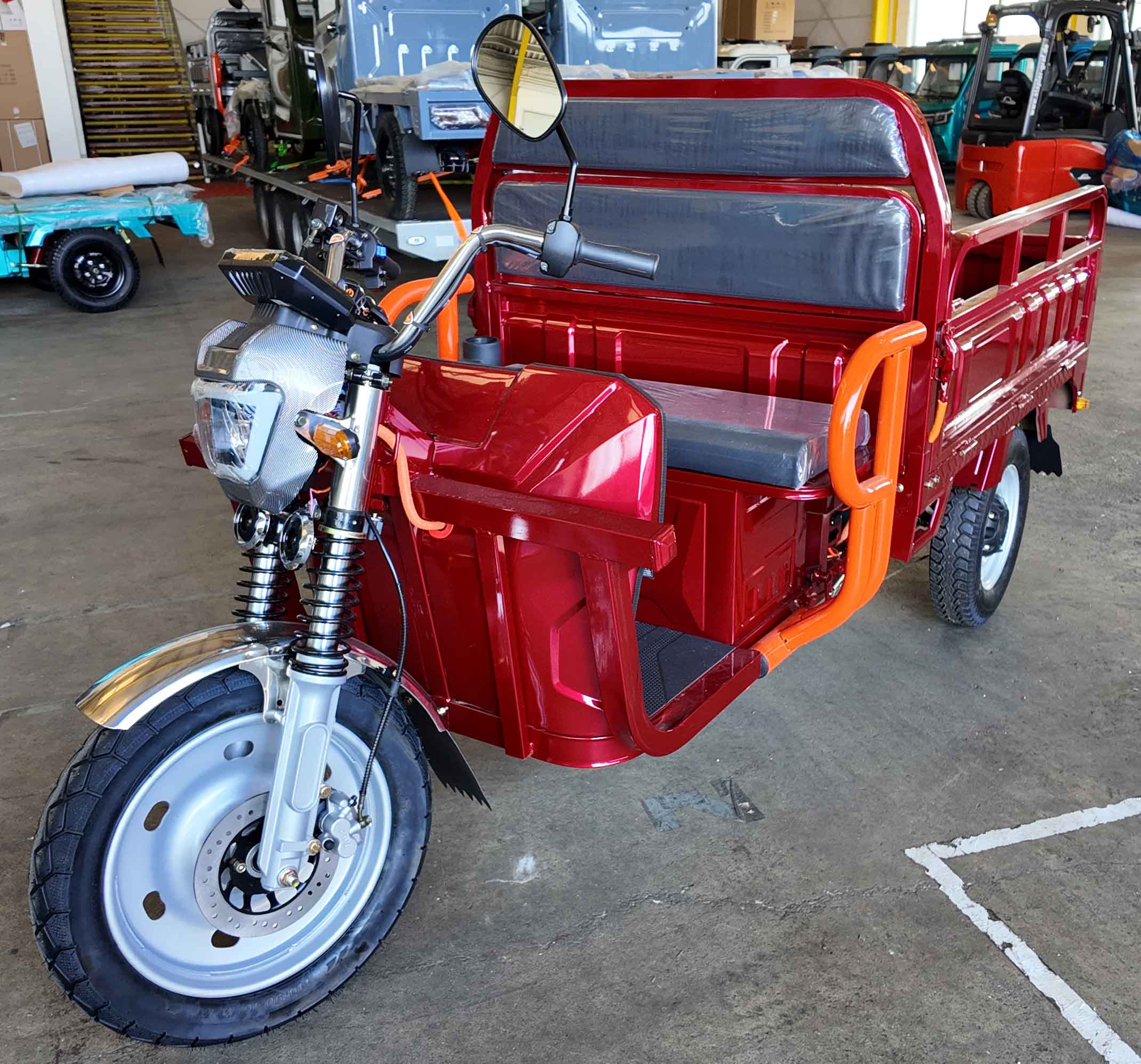 Elektrisches Dreirad Cargo-Trike NC09 45km/h Rot EEC Version Akku 72V58Ah 45km/h Mokick-Version Reichweite ca. 50-60km