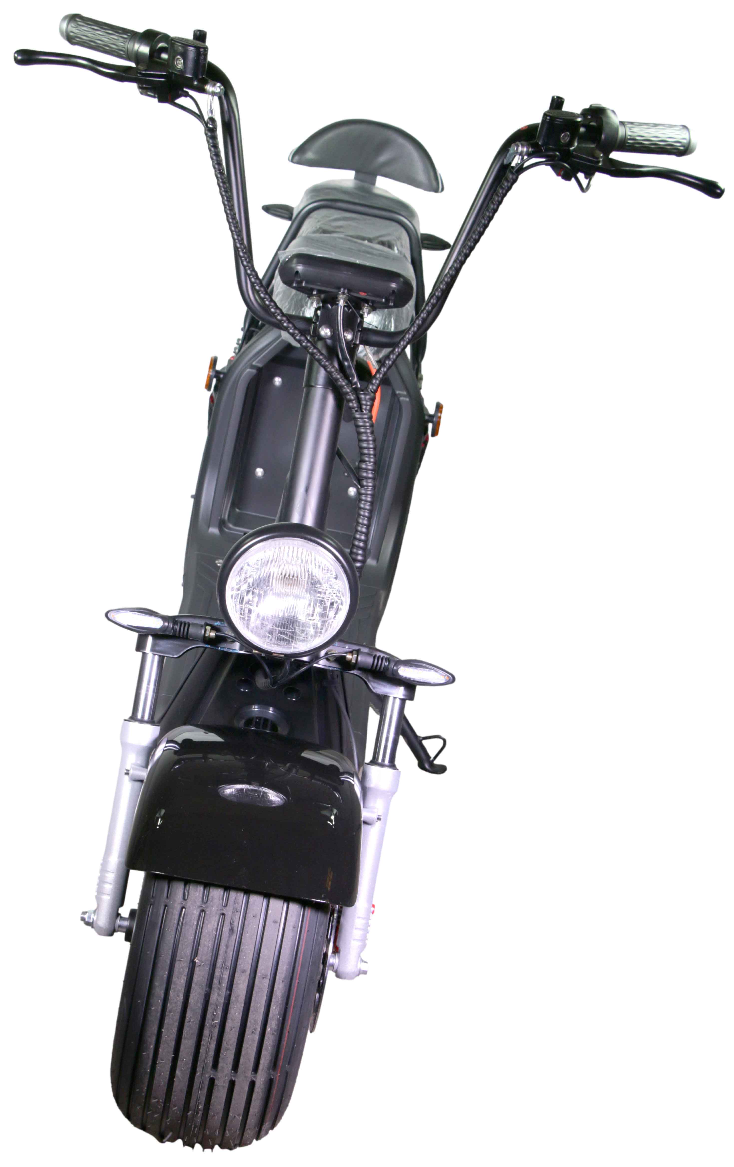 HR-2 25km/h Mofa ohne Akku RocknBikes Elektroroller Motorroller  Harley Scooter CitiCoco Black Shiny teilzerlegt im Karton
