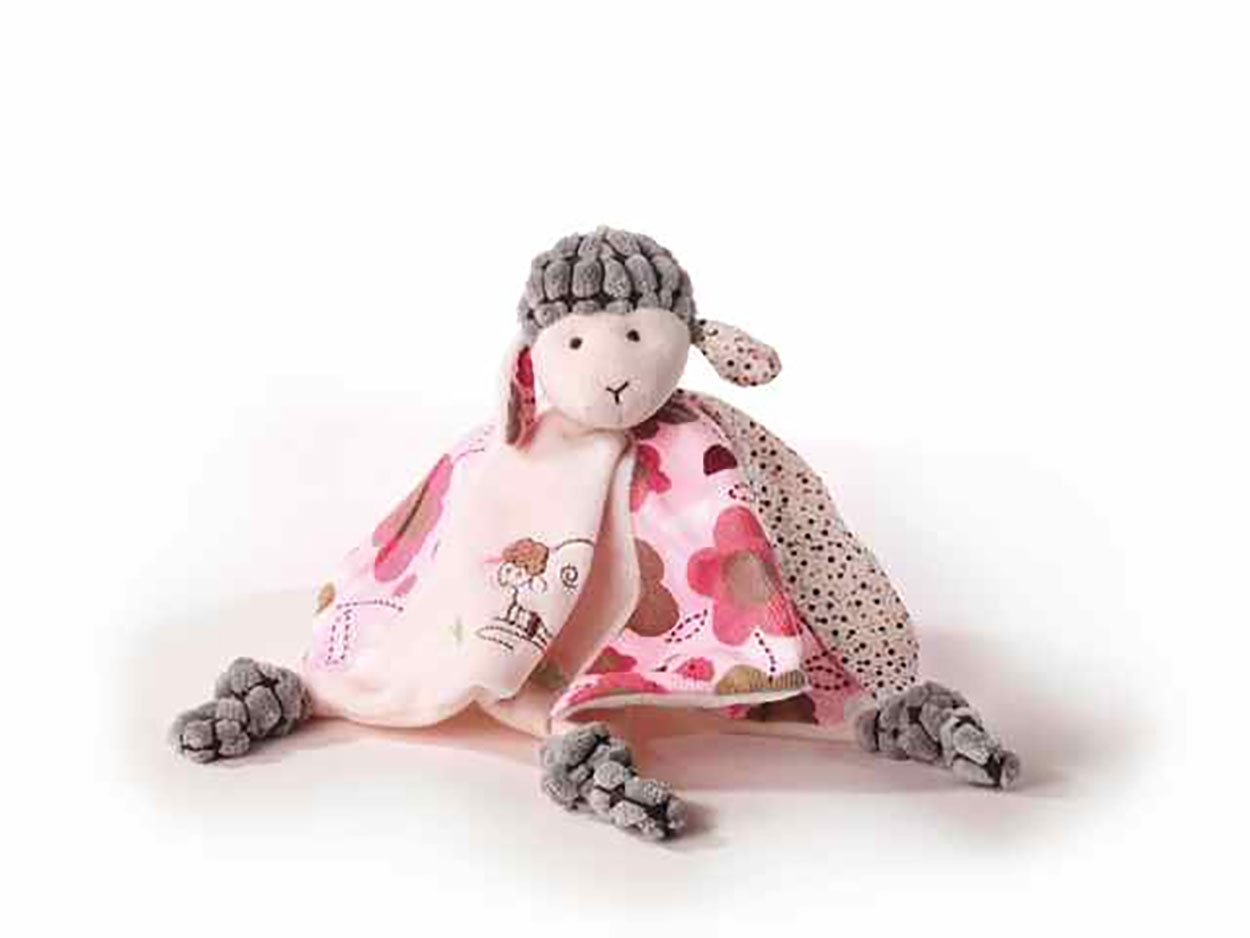 Inware 7960 Schnuffeltuch Schaf, Lämmchen, 24 cm, Plüsch/Baumwolle