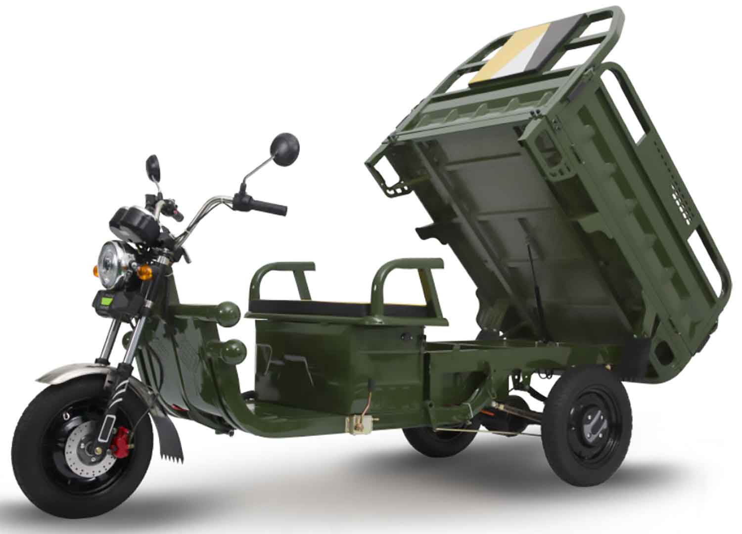 EccoStar C06 Electric Cargo Trike (Green) without Battery – 25 km/h Street-Legal with Tipping Body  – 25 km/h Moped Version – Partially Assembled, Battery Not Included