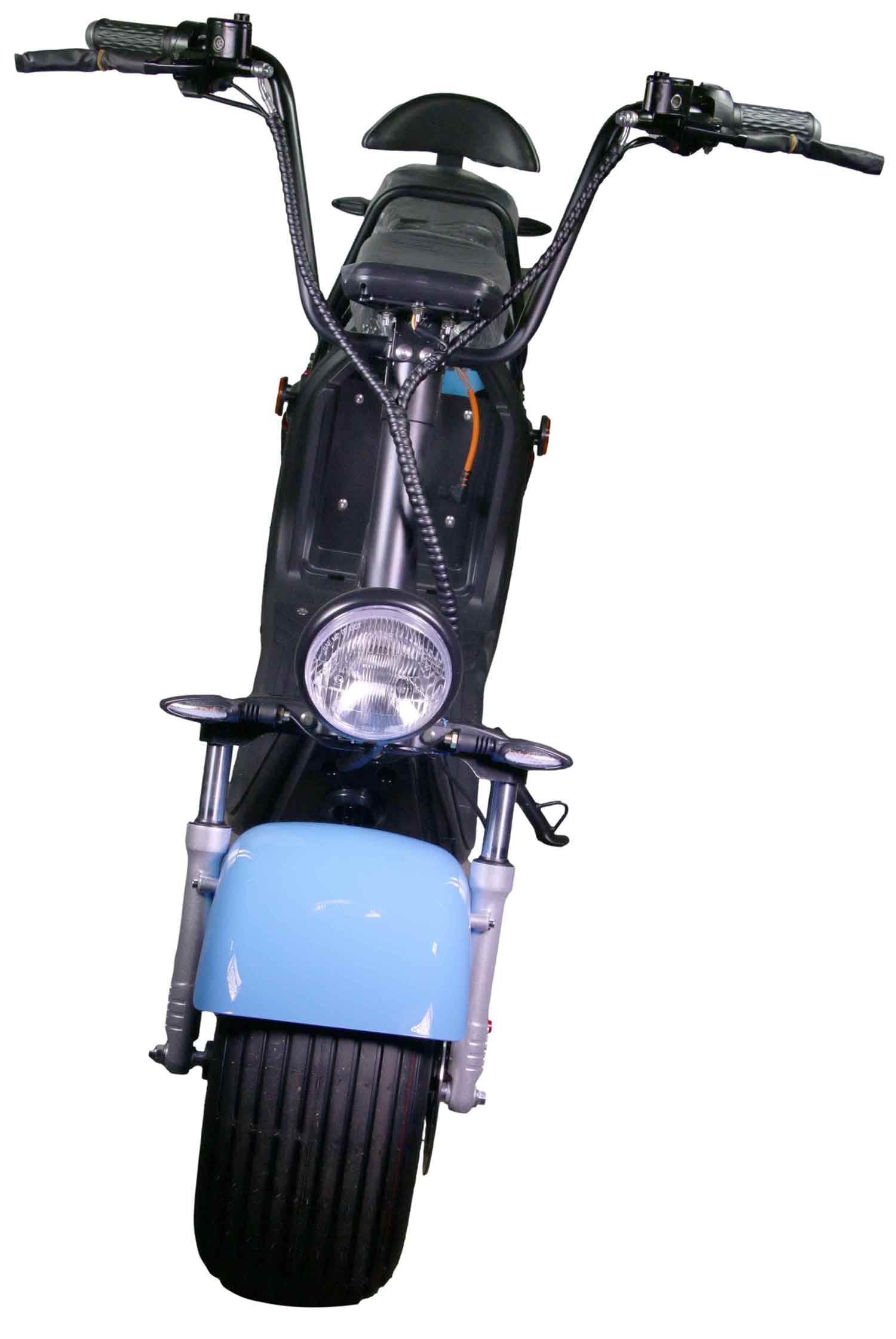 HR-2 RocknBikes Elektroroller Motorroller 45km/h Harley Scooter CitiCoco Baby Blue ohne Akku teilzerlegt im Karton