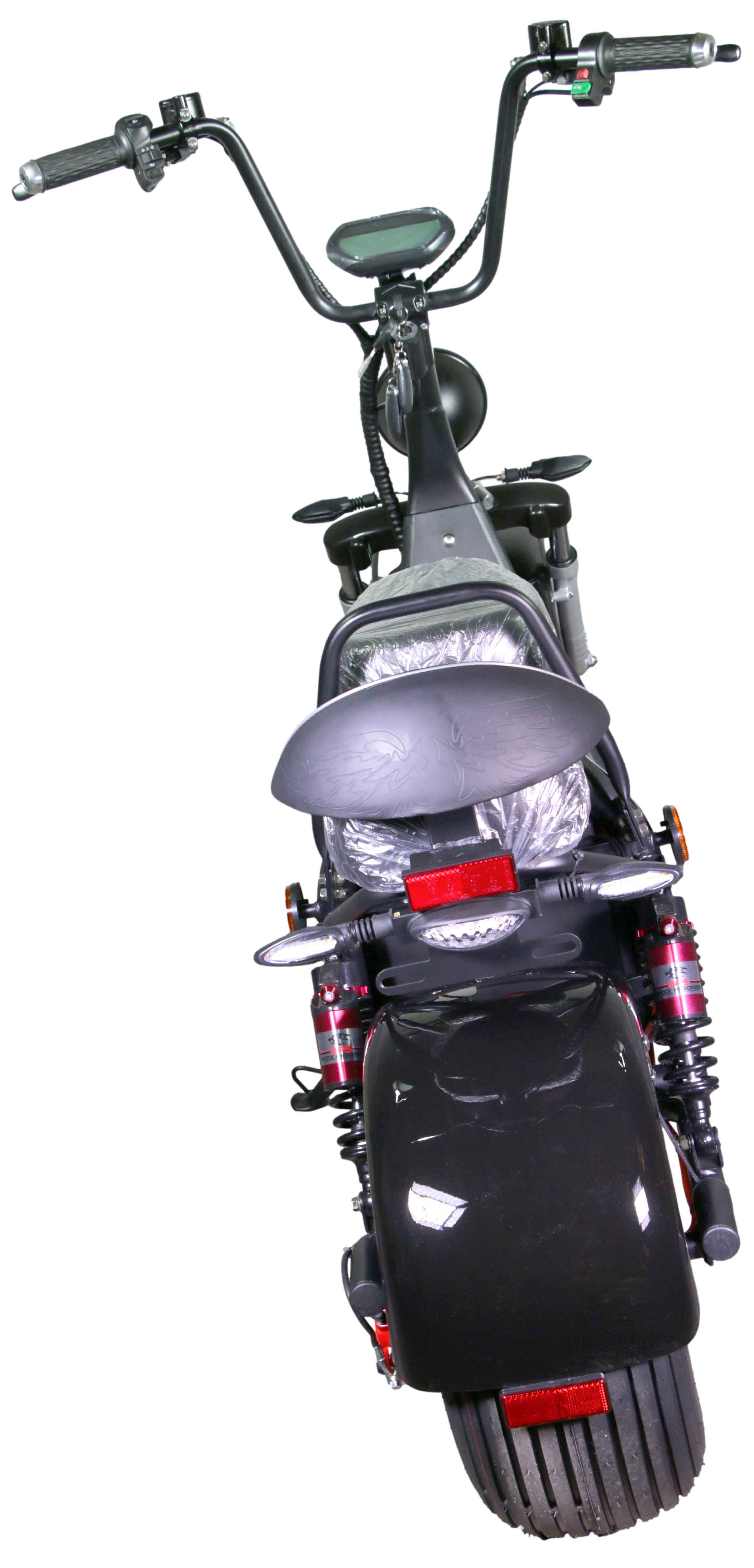 HR-2 25km/h Mofa ohne Akku RocknBikes Elektroroller Motorroller  Harley Scooter CitiCoco Black Shiny teilzerlegt im Karton