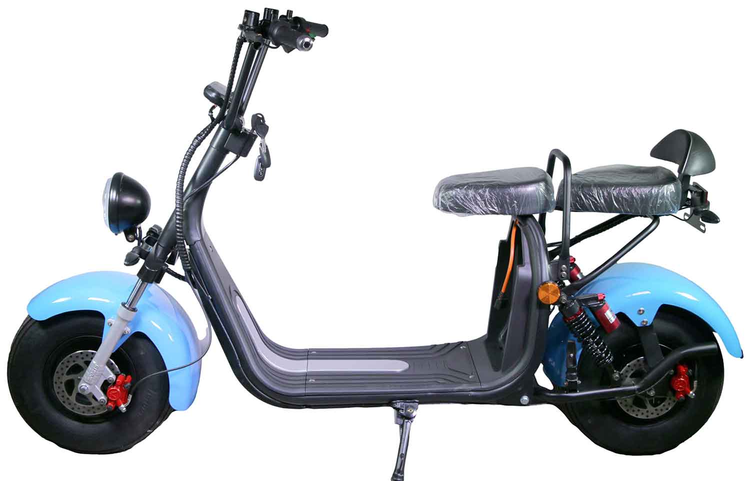 HR-2 RocknBikes Elektroroller Motorroller 45km/h Harley Scooter CitiCoco Baby Blue ohne Akku teilzerlegt im Karton