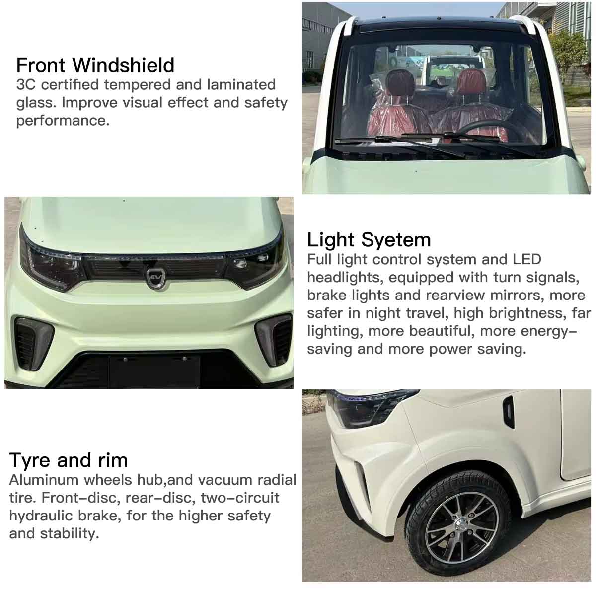 EccoStar X9 Tea White E 4-Wheeler Side-by-Side MicroCar – 28 mph Moped Version – AM License from Age 15 – 2-Seater