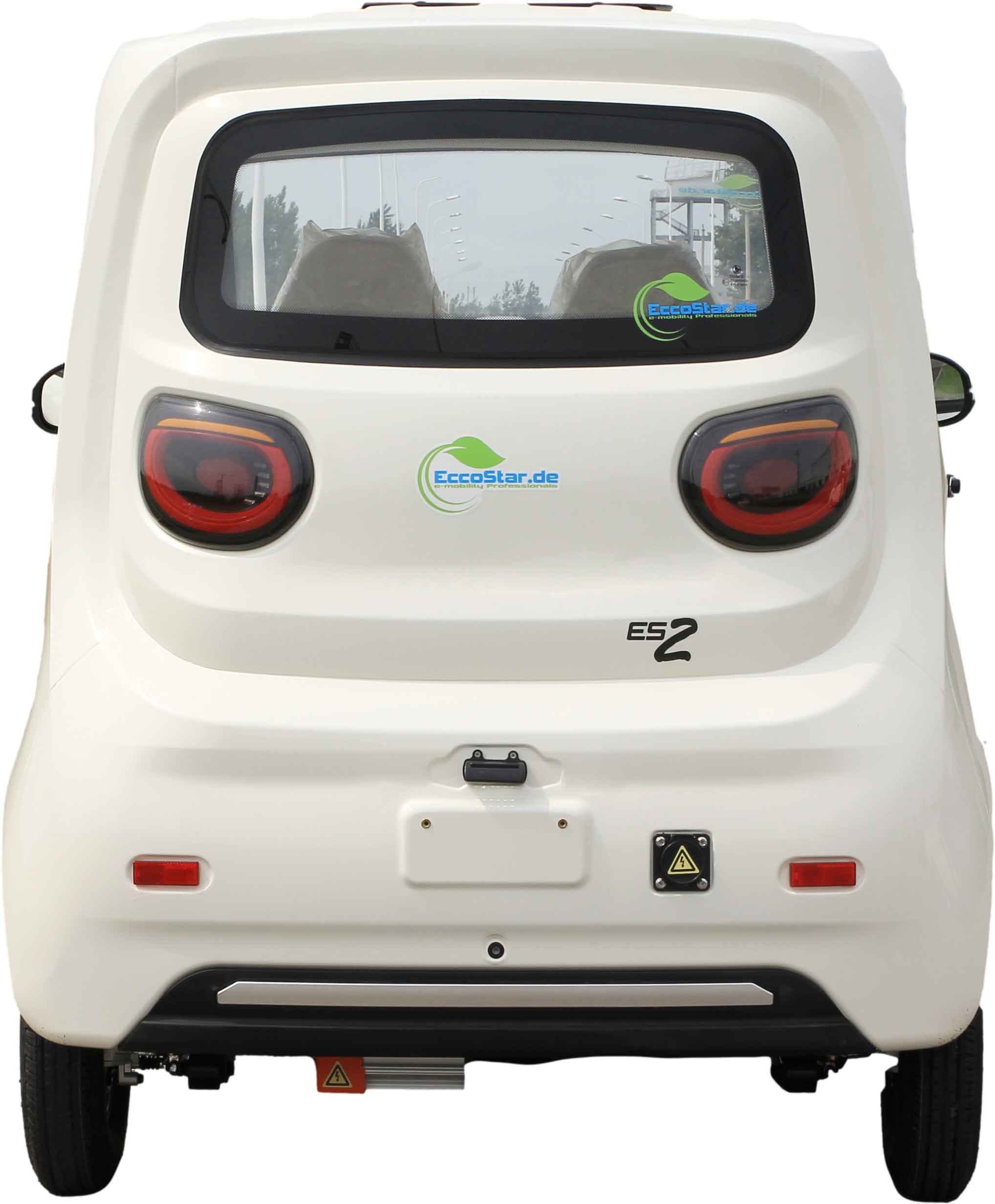 Side-By-Side ES2 Microcar 45km/h Weiss 2-Personen Zulassung Sitze nebeneinander 72V58Ah Akku ca. 70km Reichweite Führerschein AM ab 15-Jahren