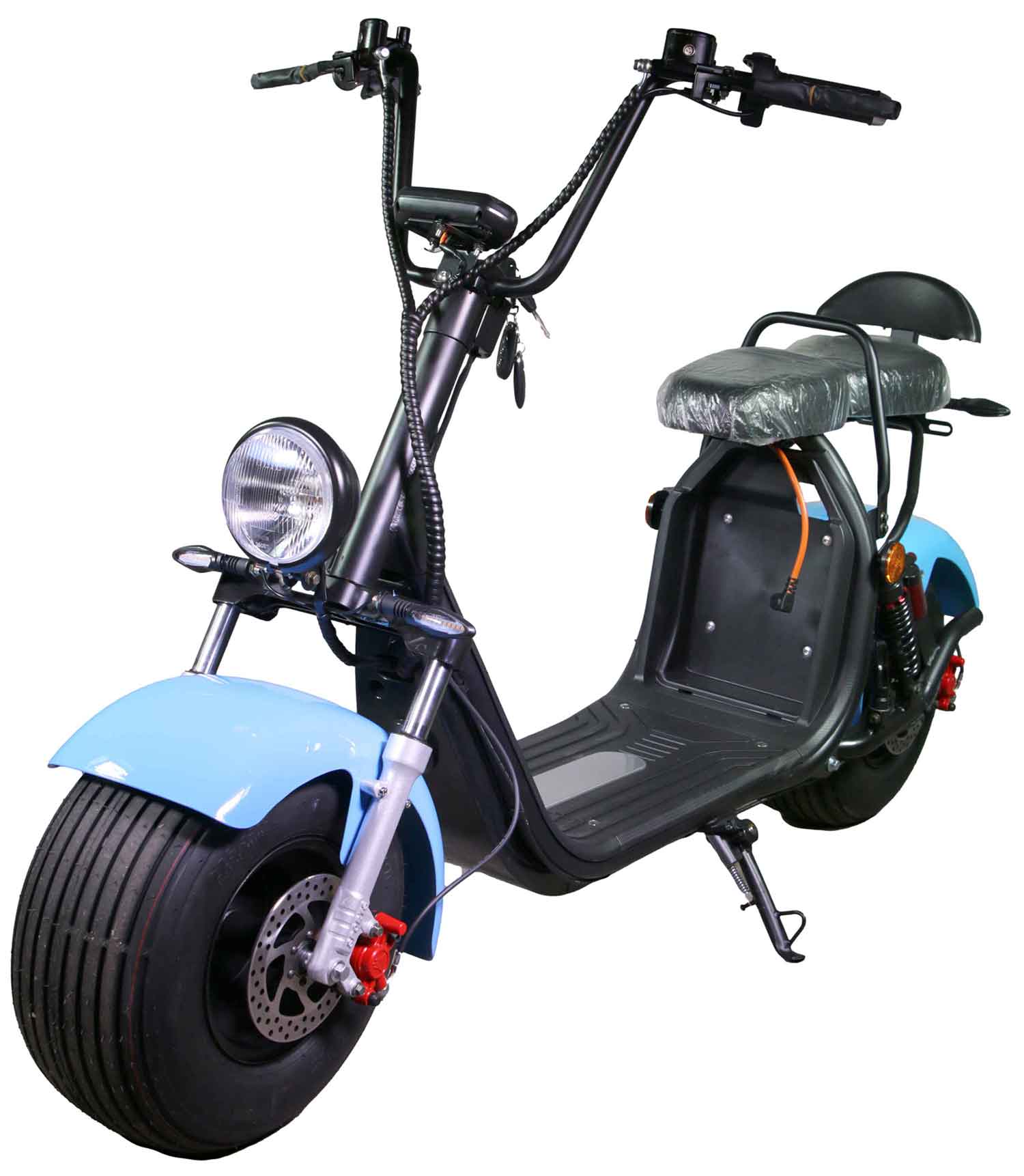 HR-2 RocknBikes Elektroroller Motorroller 45km/h Harley Scooter CitiCoco Baby Blue ohne Akku teilzerlegt im Karton