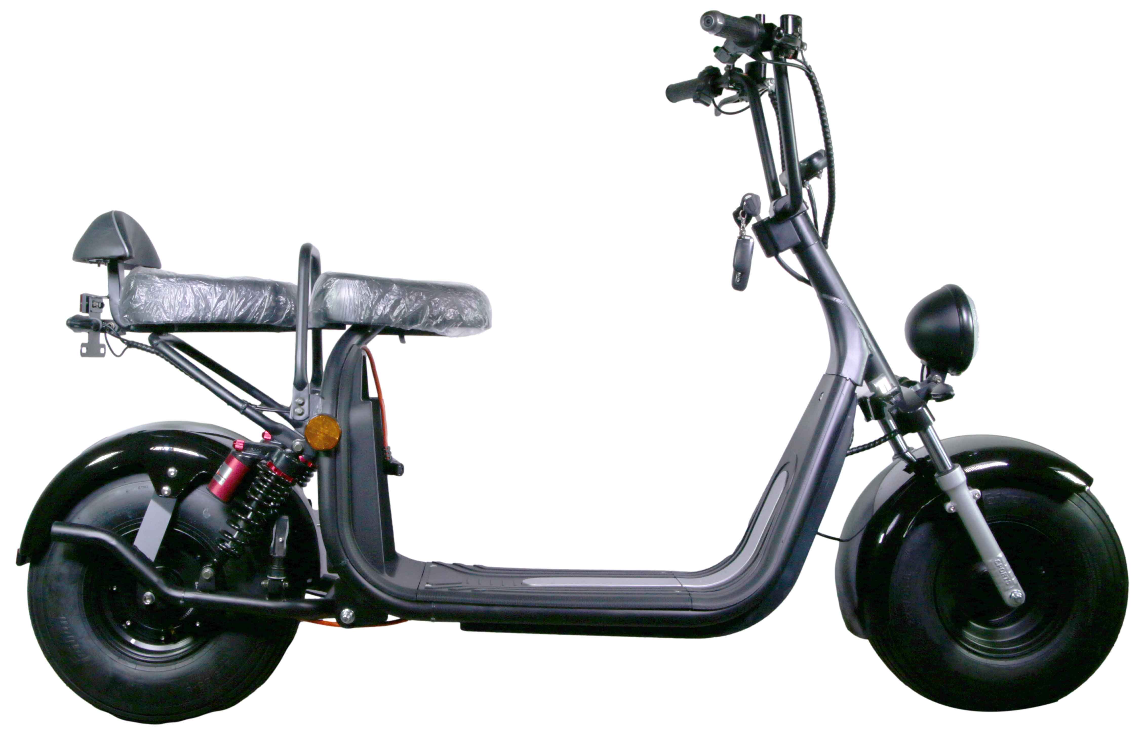 HR-2 25km/h Mofa ohne Akku RocknBikes Elektroroller Motorroller  Harley Scooter CitiCoco Black Shiny teilzerlegt im Karton