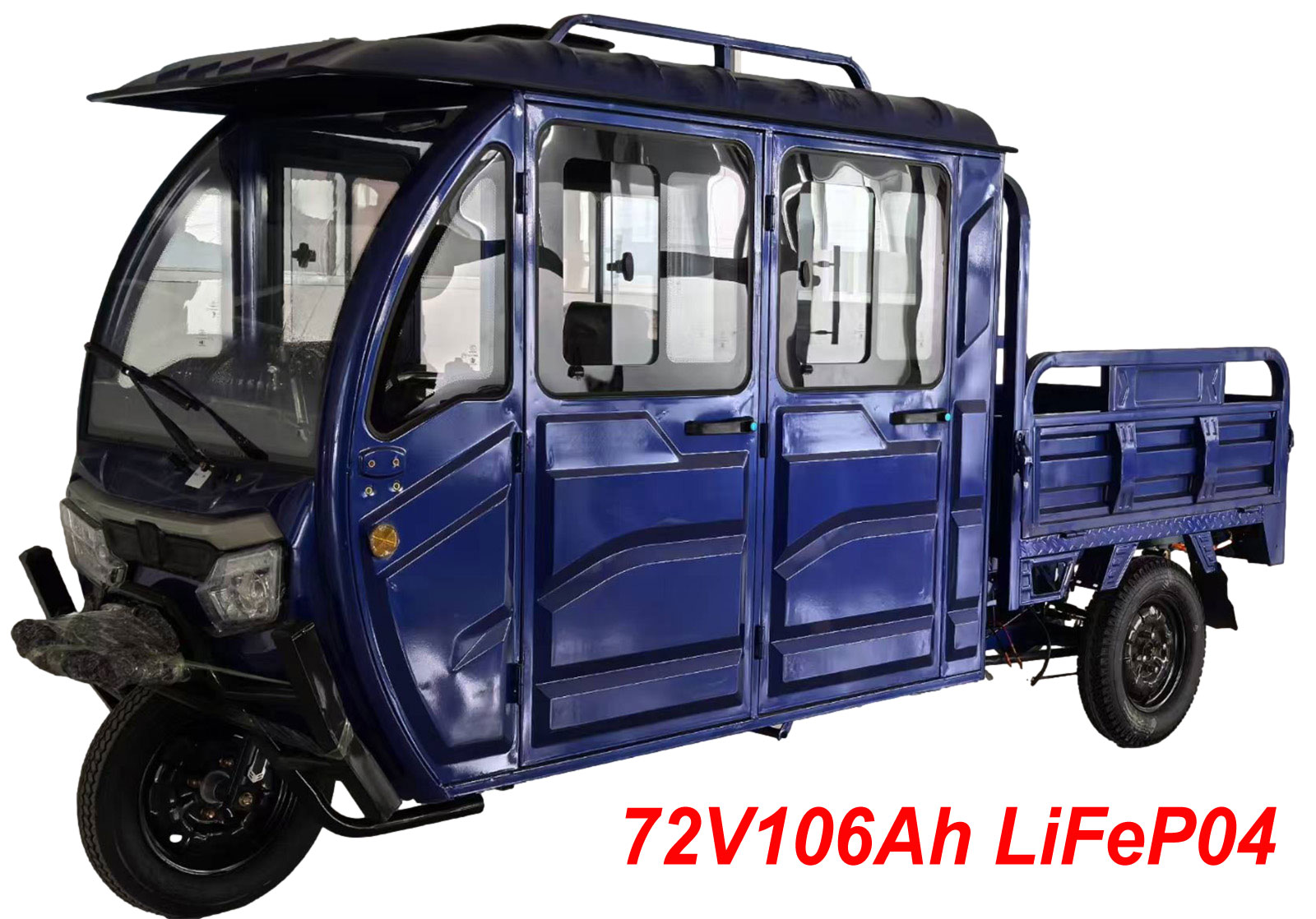 RocknBikes Saige Doppelkabine Blau 45km/h Mokick-Version mit Kippmulde und Straßenzulassung Akku 72V106Ah LiFeP04