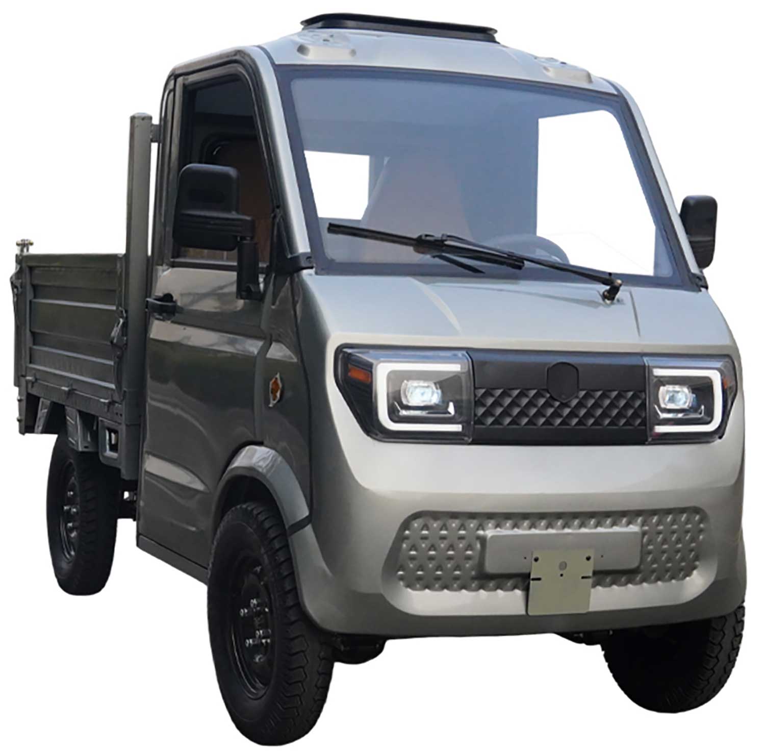 RocknBikes Pick-Up Cargo PK1 (A41) WEISS 72V58Ah Lead-Acid Akku 45km/h Version Hydraulische Kippmulde 2 Personen Straßenzulassung