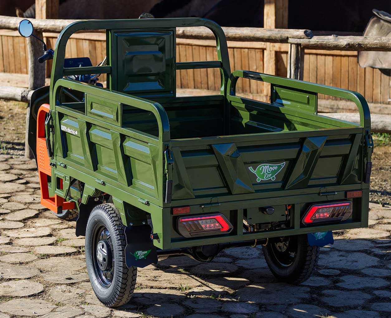 Elektrische Dreirad Cargo 45kmh 500 NC09 Grün EEC 45km/h Version Akku 72V58Ah ca. 60-80km Reichweite