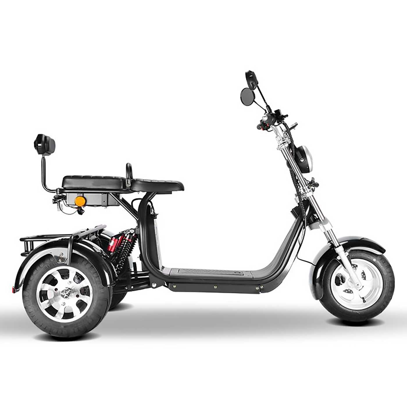 Rocknbikes CP3.1 Trike Schwarz Shiney 45km/h Elektroroller mit Akku 60V21Ah