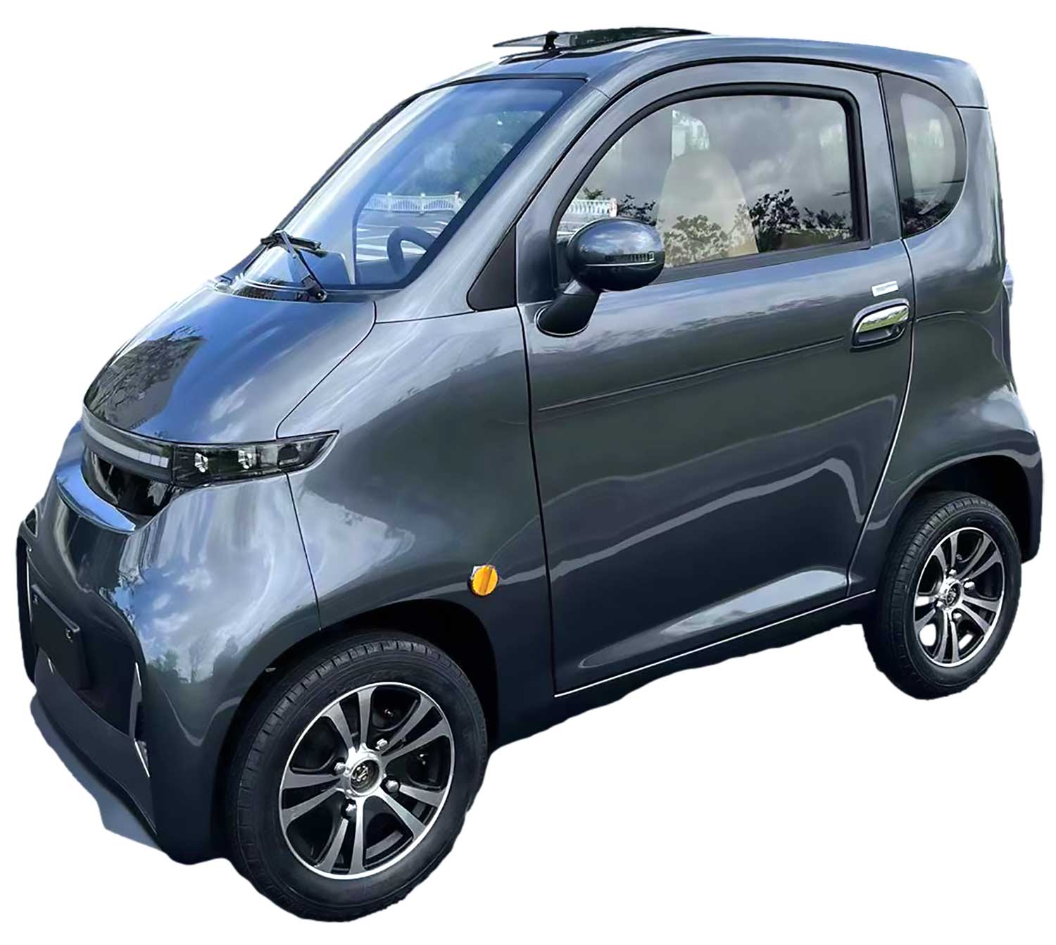 ES1 MicroCar 25km/h Antrazith Grau 60V52Ah Lithium Akku herausnehmbar 4-Wheeler ab 15 Jahren 2-Personen Zulassung