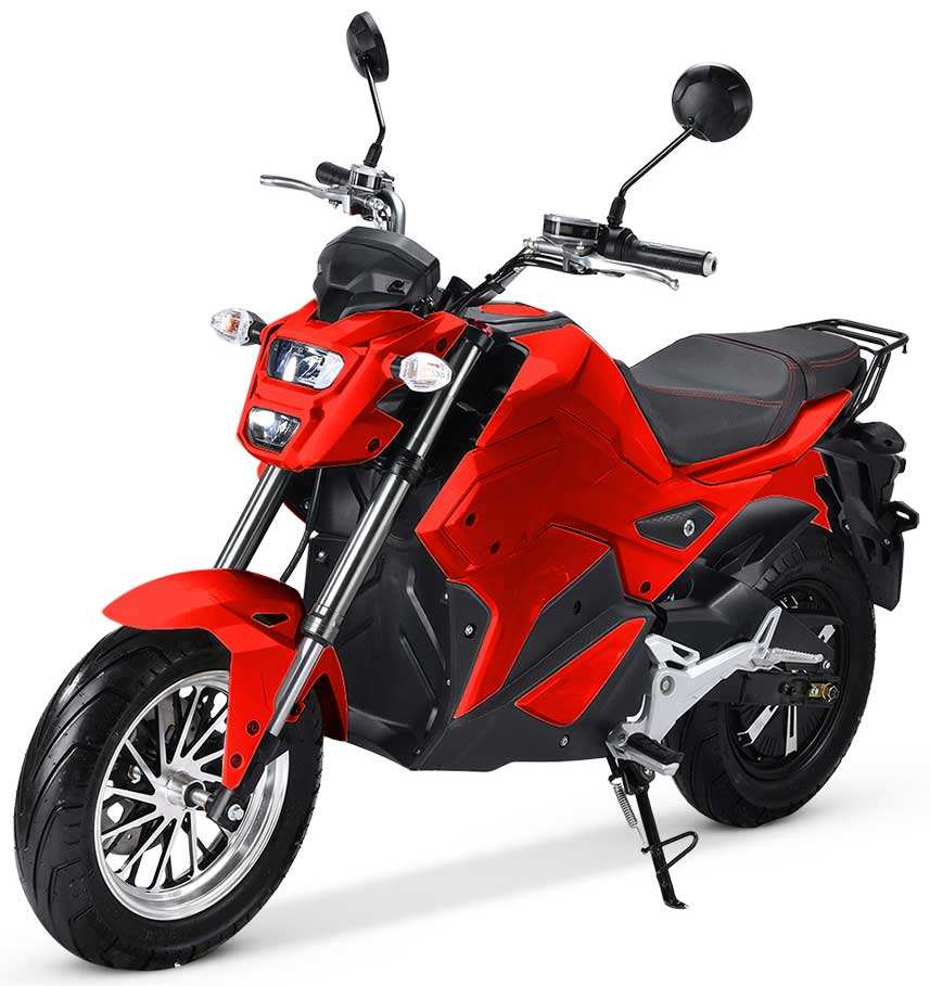 Elektro Motorrad RE8 Matt Rot 45km/h 72V20Ah Lead Accid Alufelgen komplett zusammengebaut