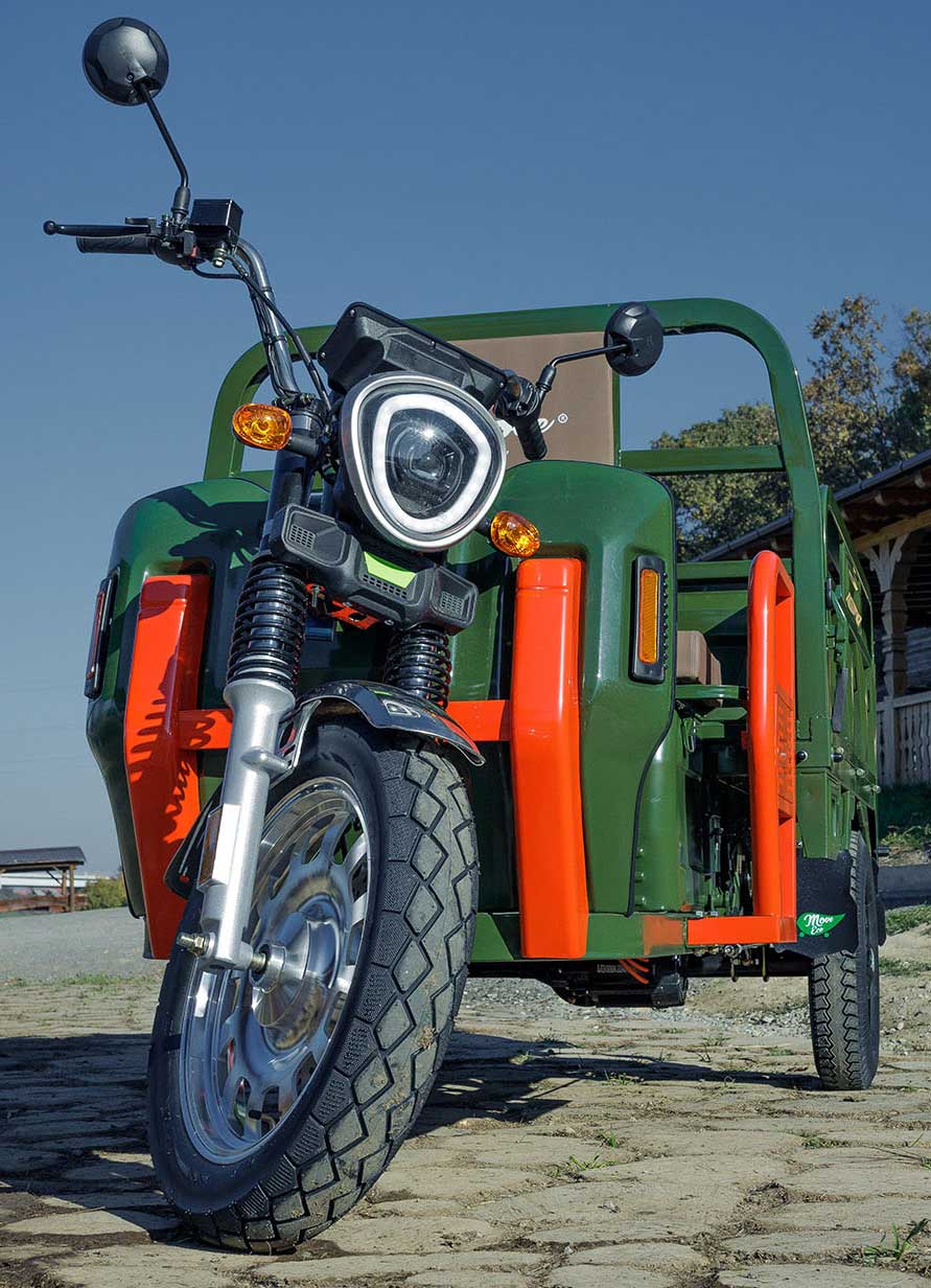 Elektrische Dreirad Cargo 45kmh 500 NC09 Grün EEC 45km/h Version Akku 72V58Ah ca. 60-80km Reichweite