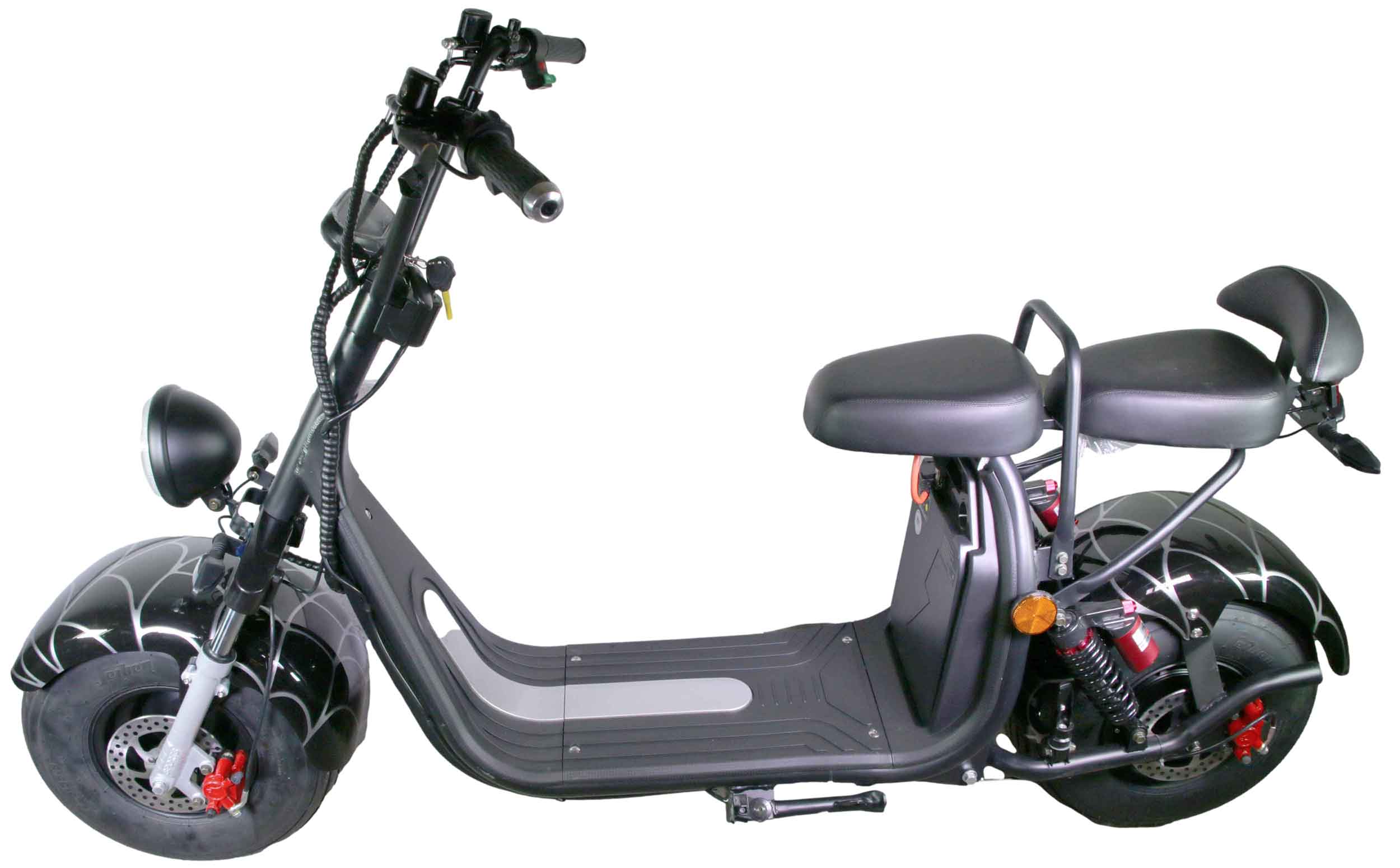 HR-2 RocknBikes Elektroroller Motorroller 25km/h Harley Scooter CitiCoco Spider Black 60V20Ah Akku