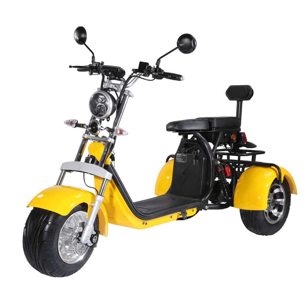 Rocknbikes CP3.1 Trike Gelb Yellow 45km/h Elektroroller mit Akku 2 Akku 60V25aH