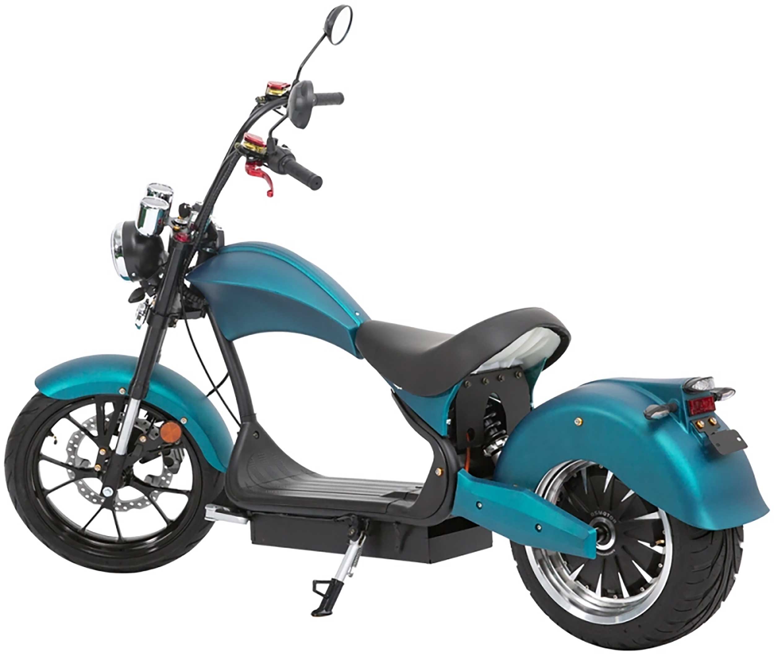 Rocknbikes RE10 MH3 Elektro-Chopper Matt Saphire Green 45km/h Doppelsitzbank Alufelgen 3kW  Akku 60V30Ah