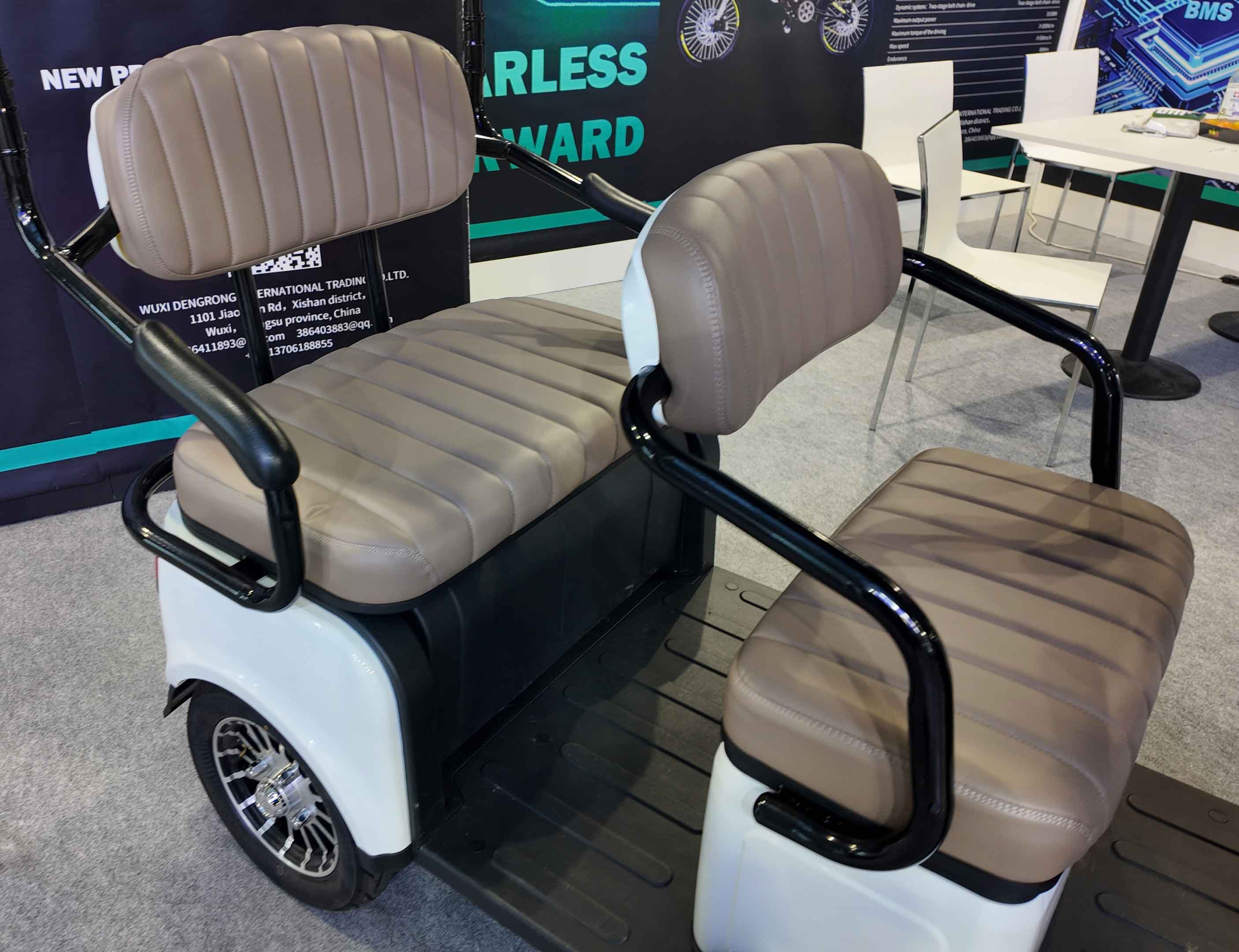 RocknBikes ES3 Elektro-Dreirad Grau Akku 72V53Ah-Lithium 25km/h mit Dach Senioren Roller E-Scooter Roller Akku herausnehmbar