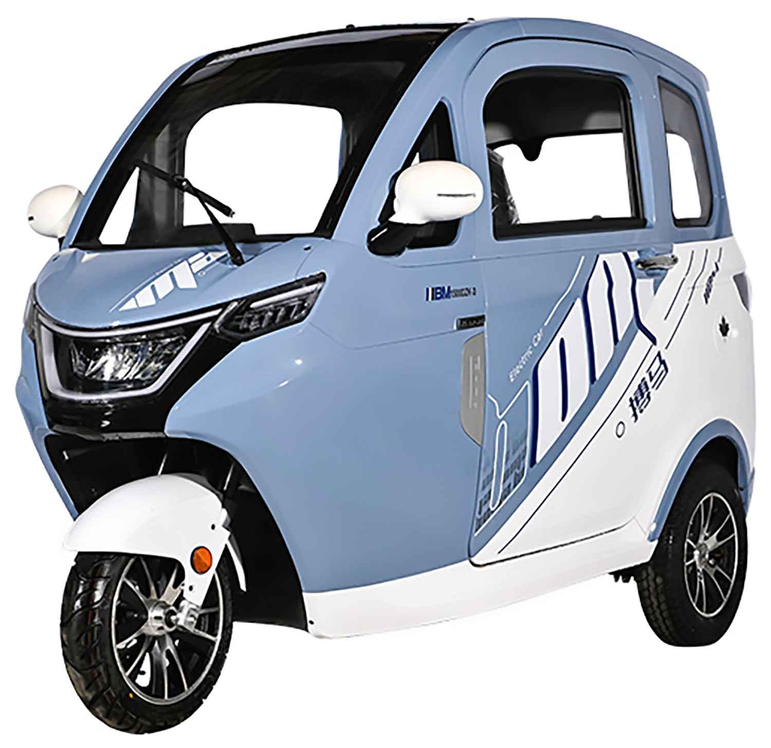 EccoStar X3 MicroCar 45km/h Hellblau-Weiss Mokick Version 2 Personen Ab15 Jahren mit Führerschein AM