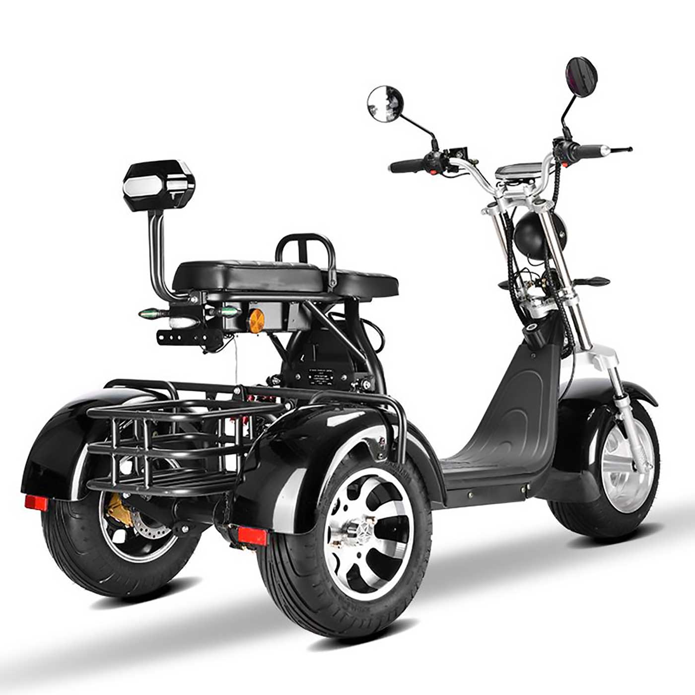 Rocknbikes CP3.1 Trike Schwarz Shiney 45km/h Elektroroller mit Akku 60V21Ah
