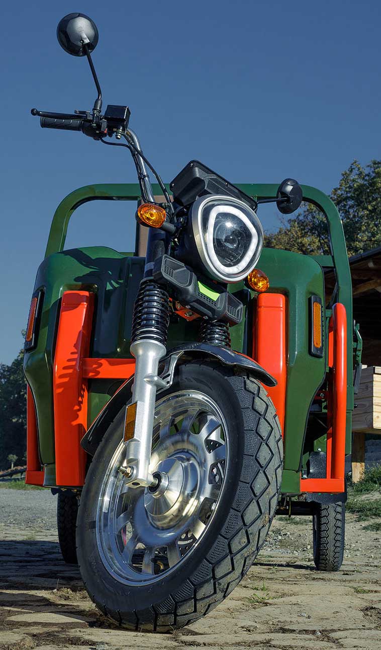 Elektrische Dreirad Cargo 45kmh 500 NC09 Grün EEC 45km/h Version Akku 72V58Ah ca. 60-80km Reichweite
