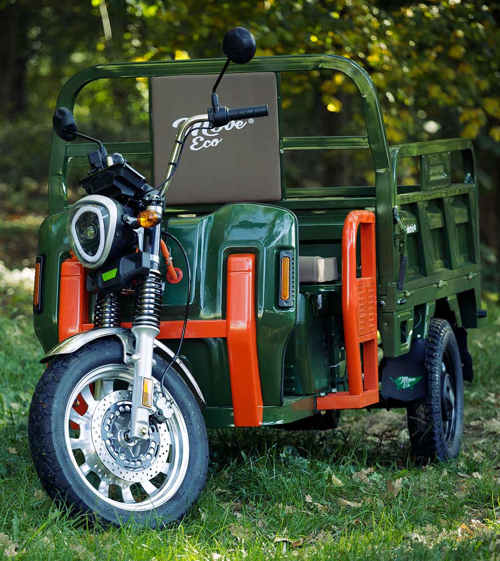 Elektrische Dreirad Cargo 45kmh 500 NC09 Grün EEC 45km/h Version Akku 72V58Ah ca. 60-80km Reichweite
