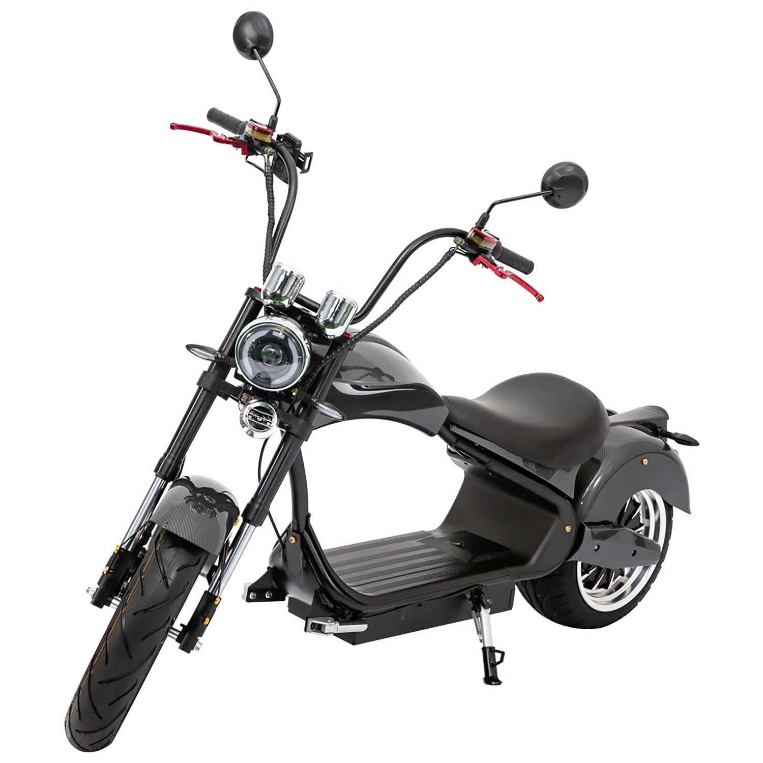 Rocknbikes RE10 MH3 Elektro-Chopper Carbon-Look Graphite 45km/h Alufelgen 3kW  Akku 60V30Ah