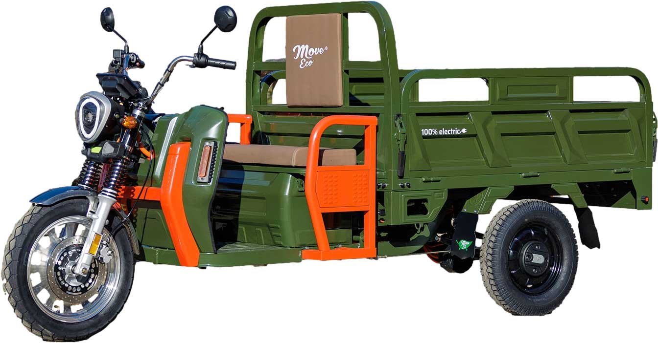 Elektrische Dreirad Cargo 45kmh 500 NC09 Grün EEC 45km/h Version Akku 72V58Ah ca. 60-80km Reichweite