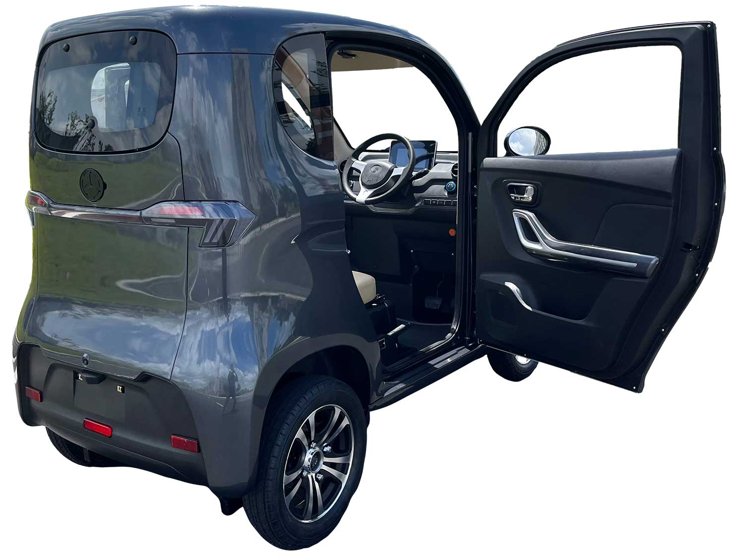 ES1 MicroCar 25km/h Antrazith Grau 60V52Ah Lithium Akku herausnehmbar 4-Wheeler ab 15 Jahren 2-Personen Zulassung