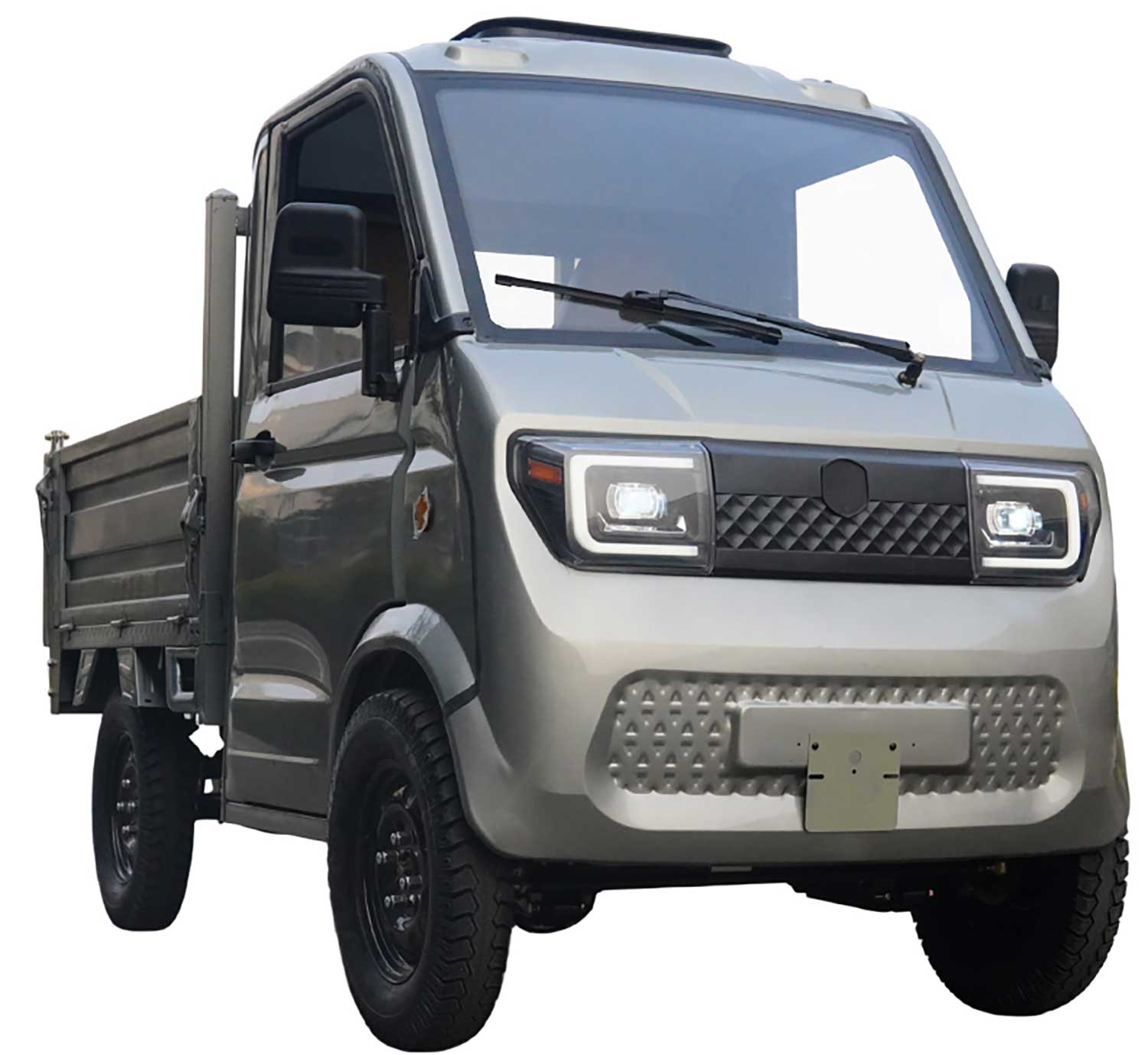RocknBikes Pick-Up Cargo PK1 (A41) WEISS 72V58Ah Lead-Acid Akku 45km/h Version Hydraulische Kippmulde 2 Personen Straßenzulassung