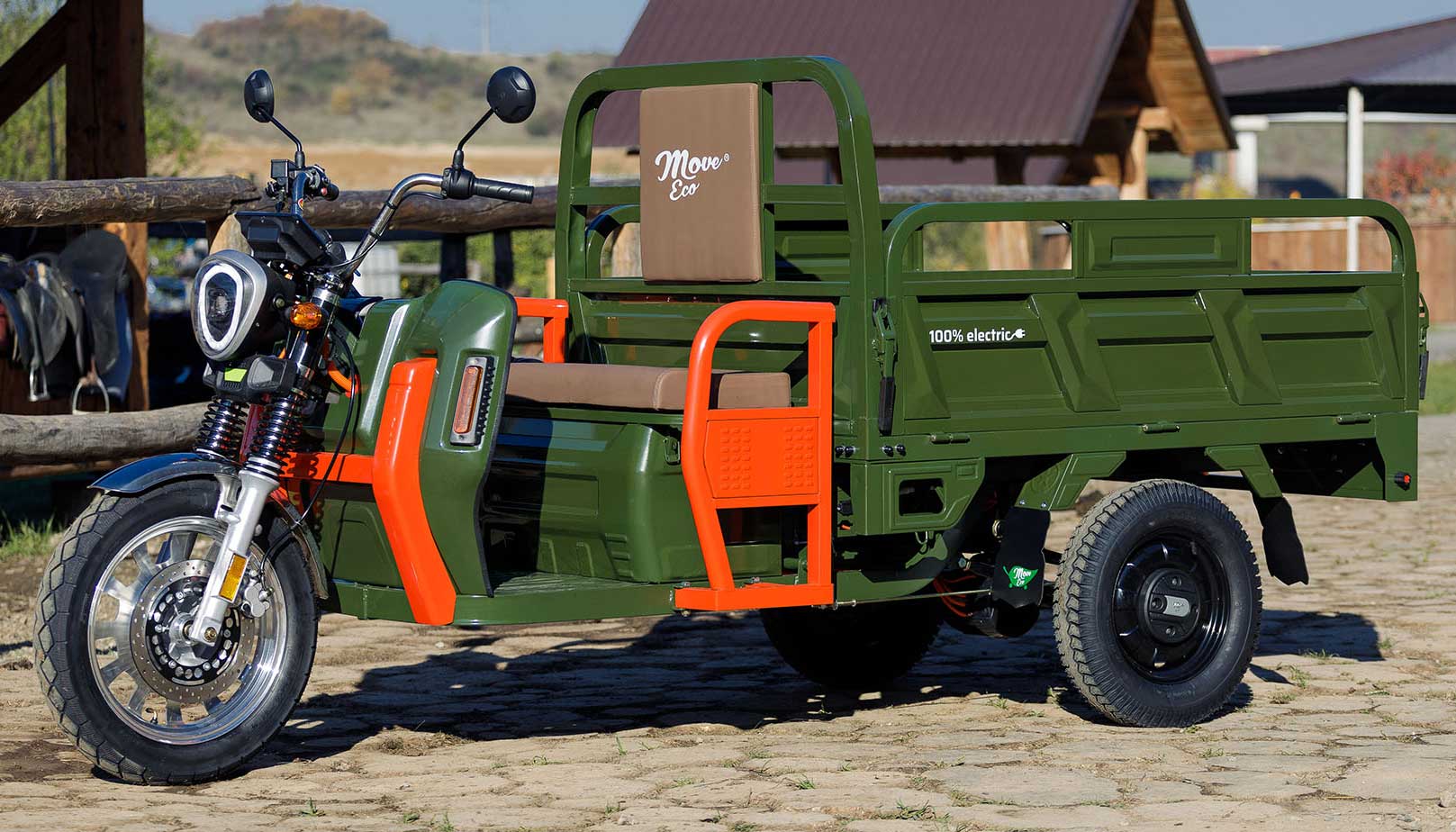 Elektrische Dreirad Cargo 45kmh 500 NC09 Grün EEC 45km/h Version Akku 72V58Ah ca. 60-80km Reichweite