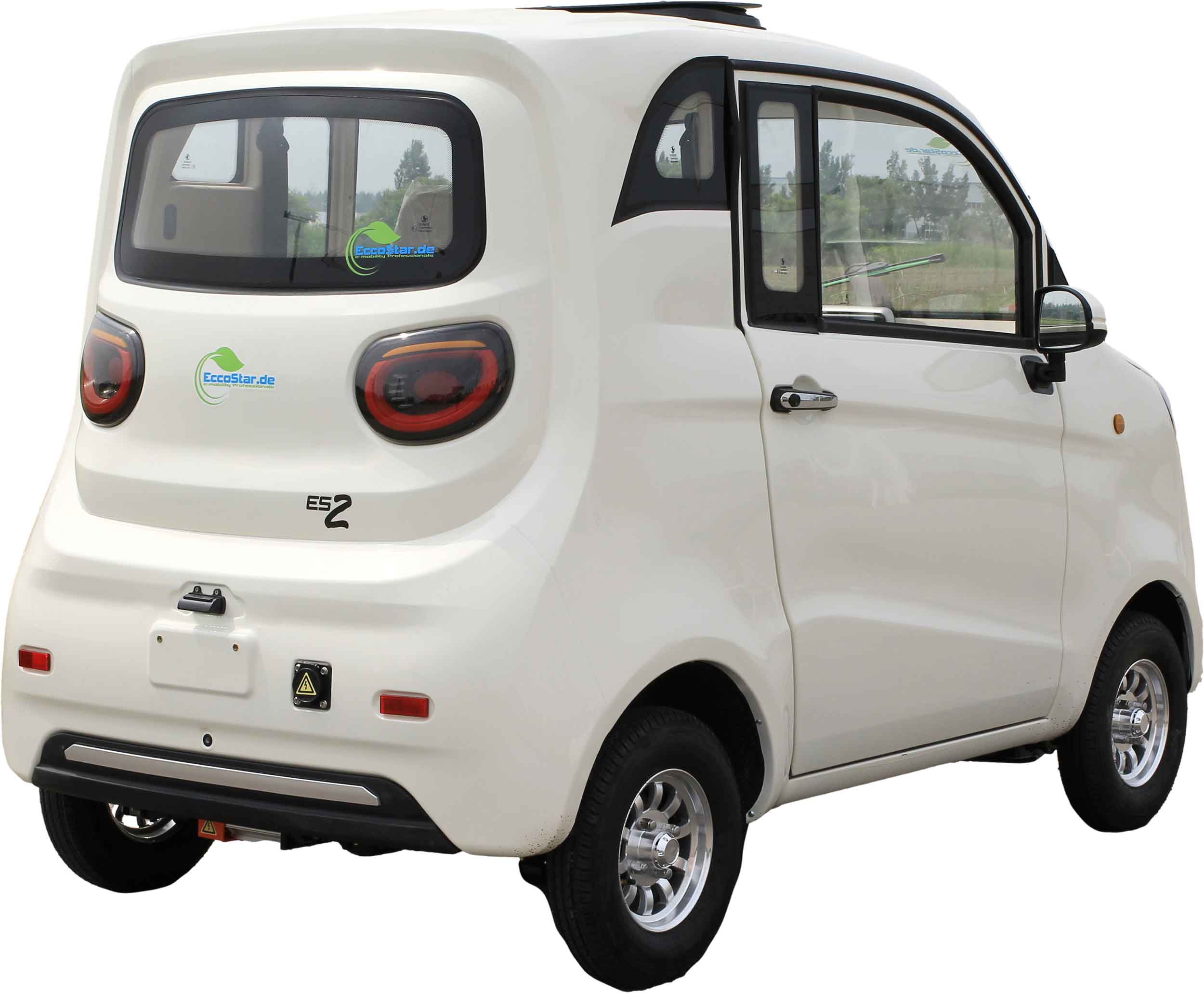 Side-By-Side ES2 Microcar 45km/h Weiss 2-Personen Zulassung Sitze nebeneinander 72V58Ah Akku ca. 70km Reichweite Führerschein AM ab 15-Jahren