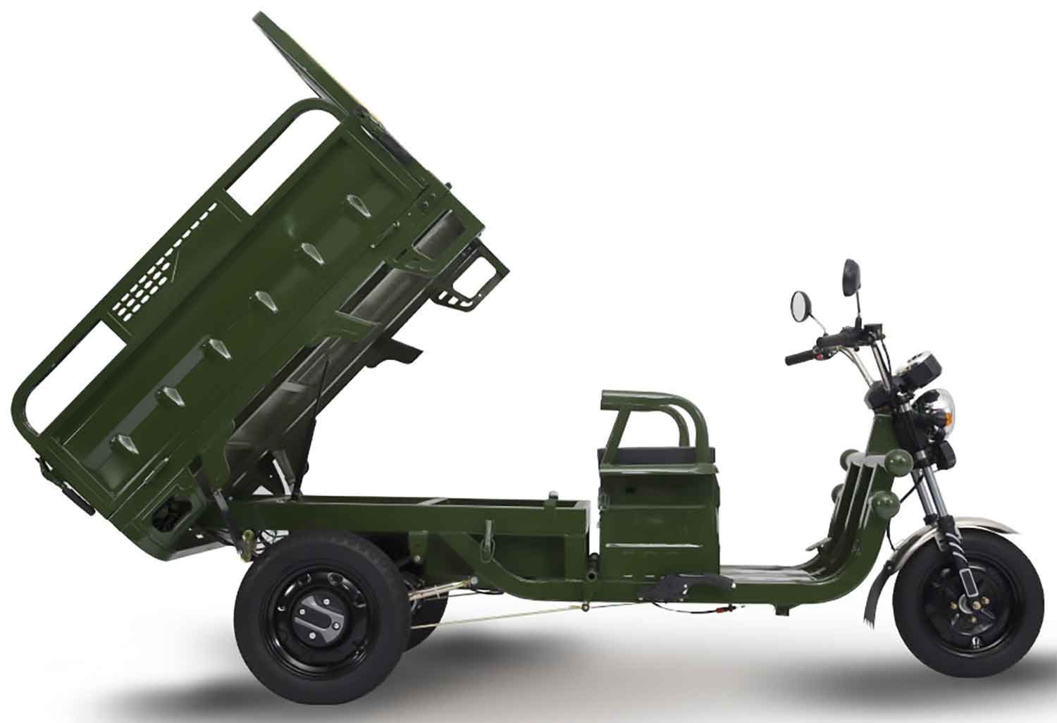 EccoStar C06 Electric Cargo Trike (Green) without Battery – 25 km/h Street-Legal with Tipping Body  – 25 km/h Moped Version – Partially Assembled, Battery Not Included