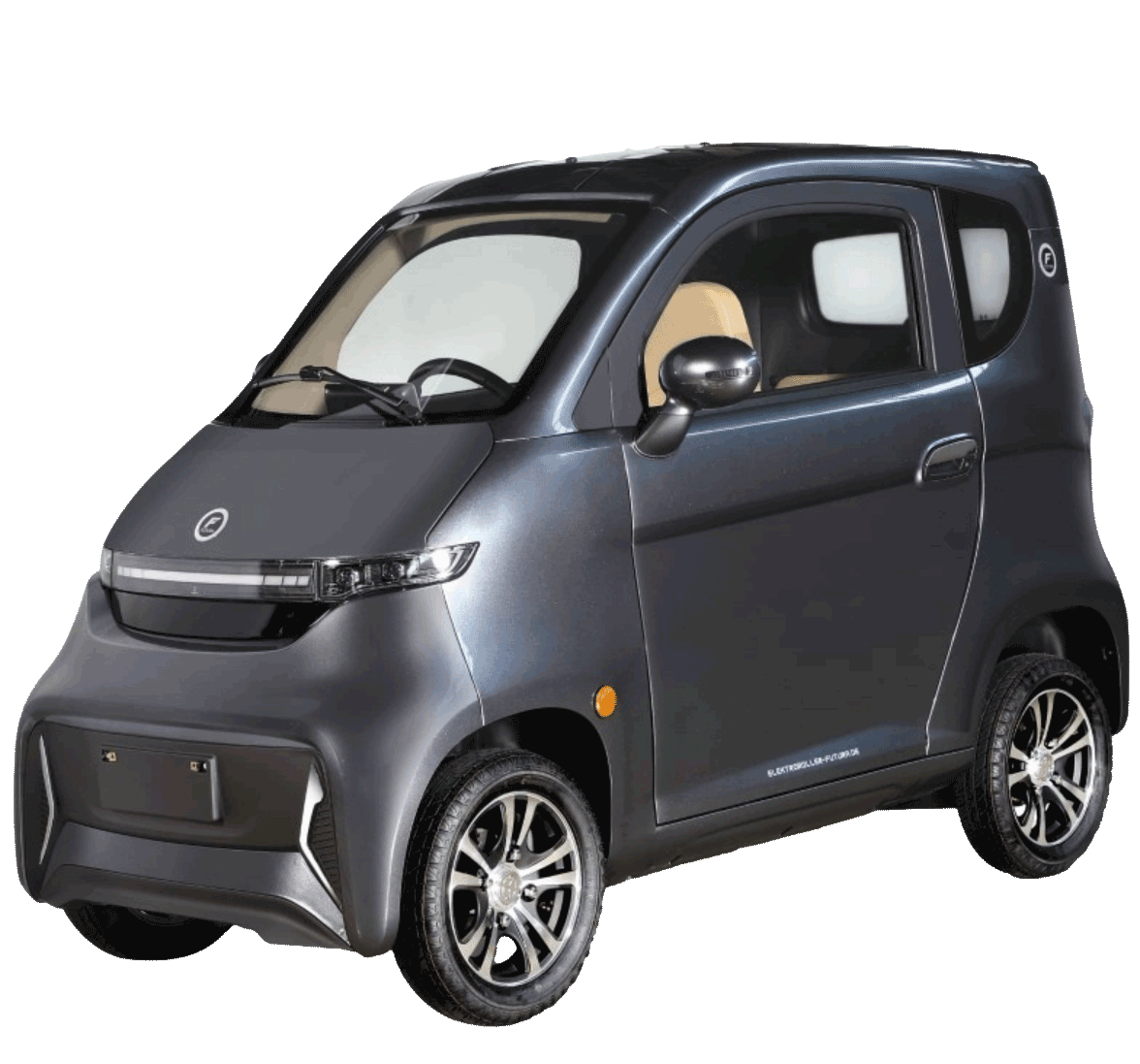 ES1 MicroCar 25km/h Antrazith Grau 60V52Ah Lithium Akku herausnehmbar 4-Wheeler ab 15 Jahren 2-Personen Zulassung