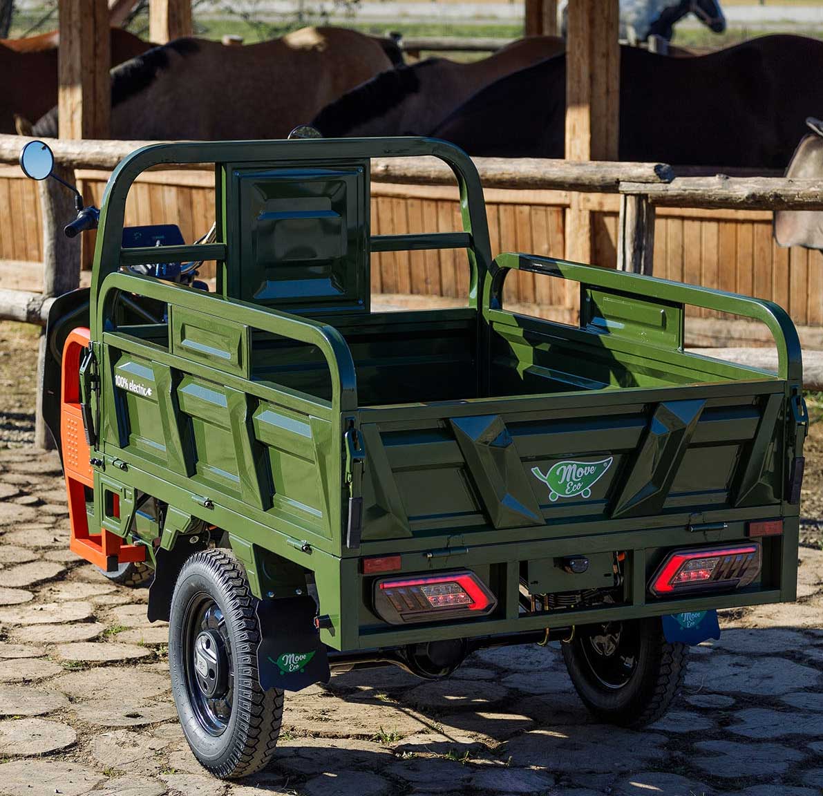 Elektrische Dreirad Cargo 45kmh 500 NC09 Grün EEC 45km/h Version Akku 72V58Ah ca. 60-80km Reichweite