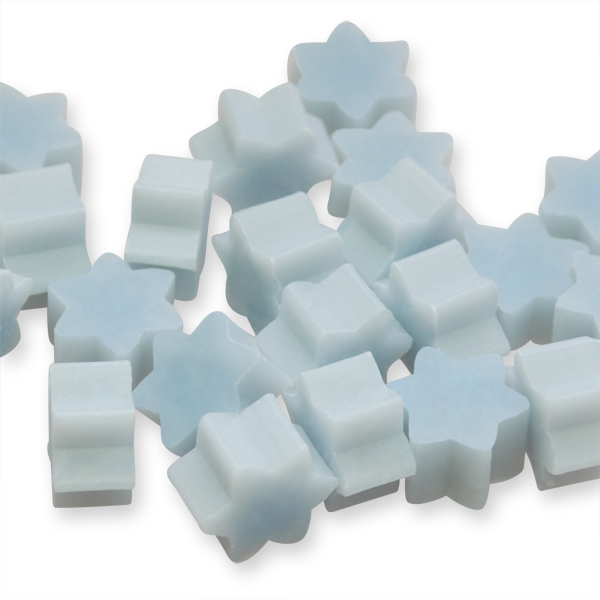 Florex Schafmilchseife mini mini Stern 50 Stück Eisblume Seife im Organzasäckchen Gastgeschenk