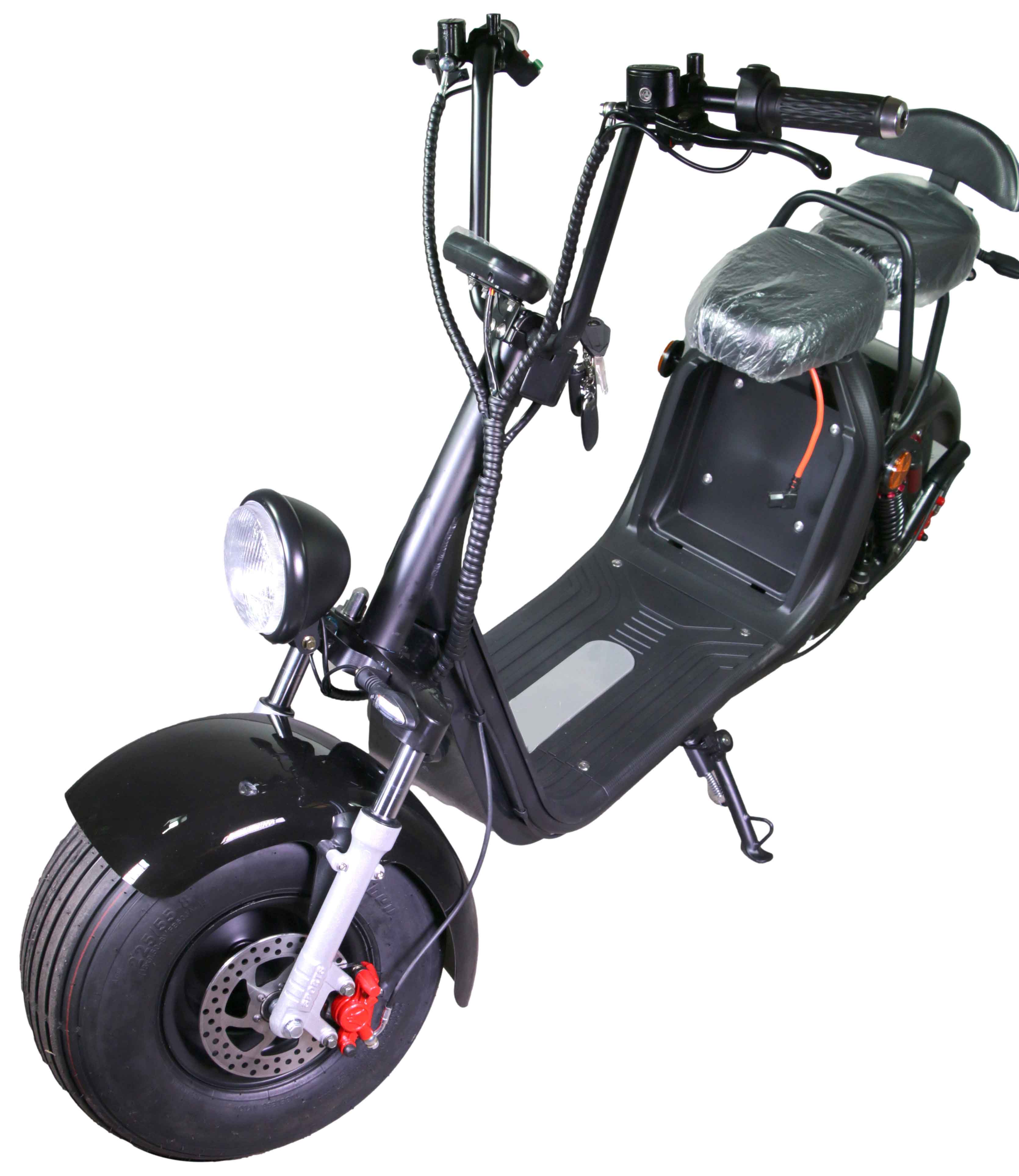 HR-2 25km/h Mofa ohne Akku RocknBikes Elektroroller Motorroller  Harley Scooter CitiCoco Black Shiny teilzerlegt im Karton