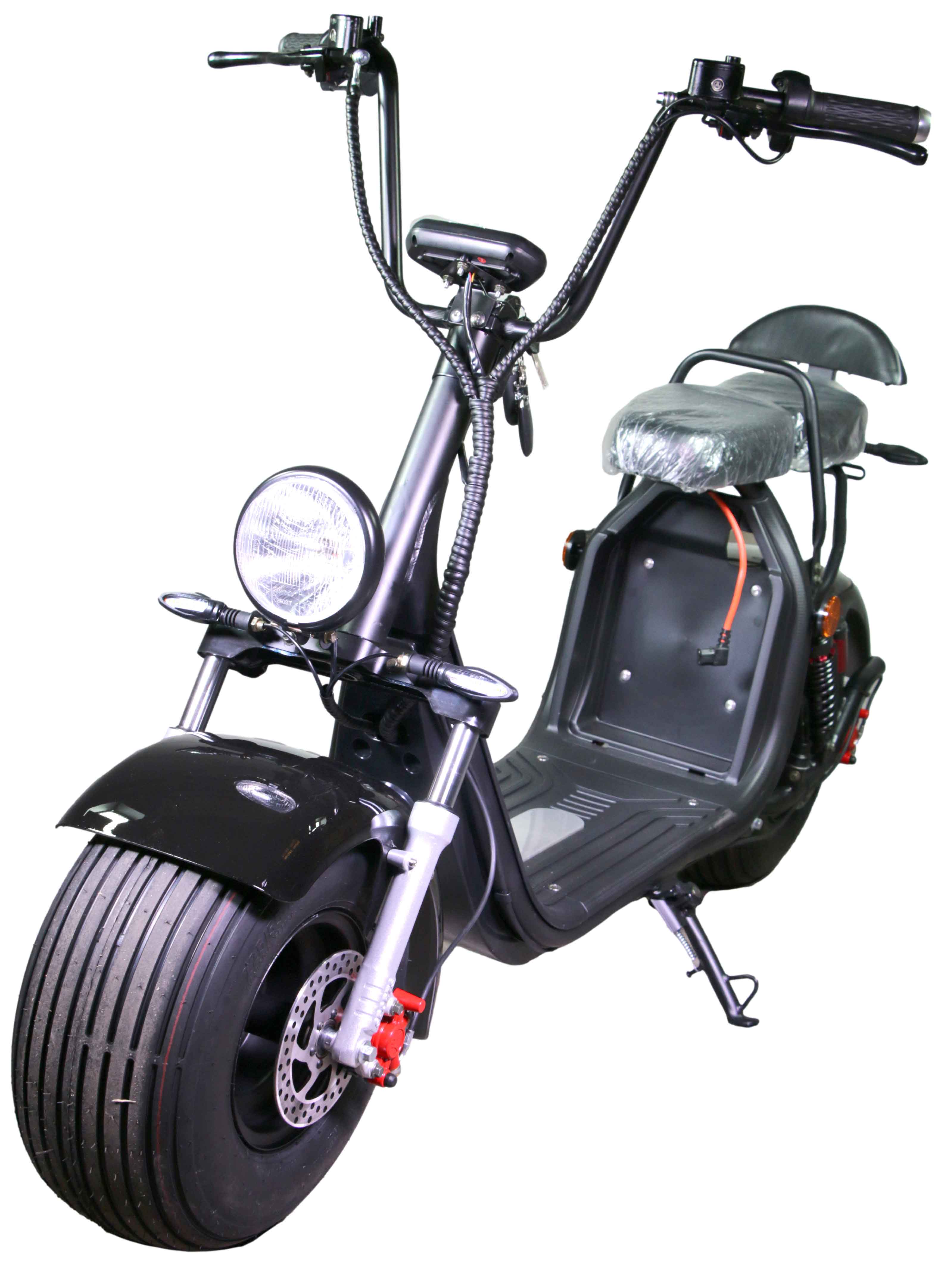 HR-2 25km/h Mofa ohne Akku RocknBikes Elektroroller Motorroller  Harley Scooter CitiCoco Black Shiny teilzerlegt im Karton