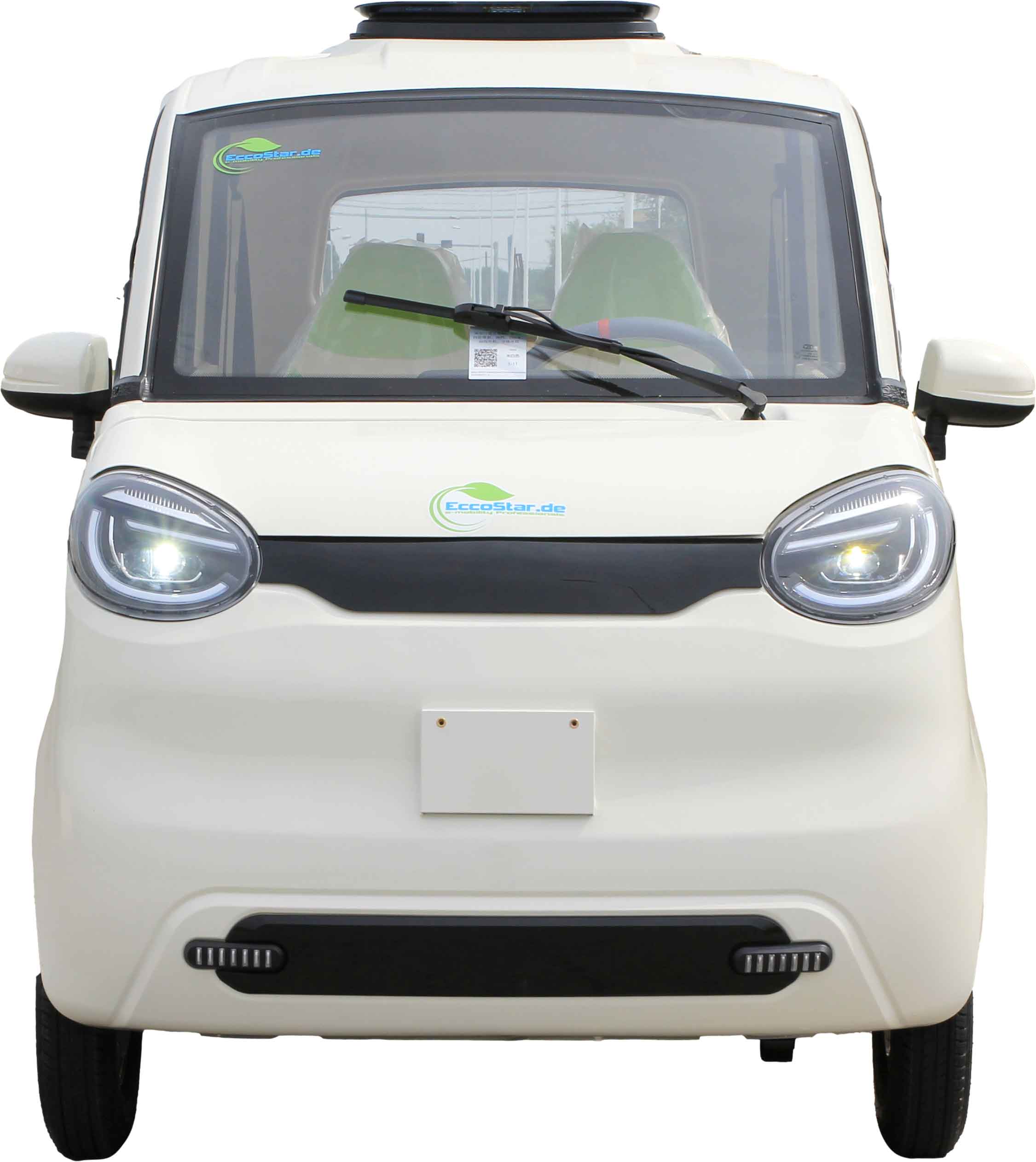 Side-By-Side ES2 Microcar 45km/h Weiss 2-Personen Zulassung Sitze nebeneinander 72V58Ah Akku ca. 70km Reichweite Führerschein AM ab 15-Jahren