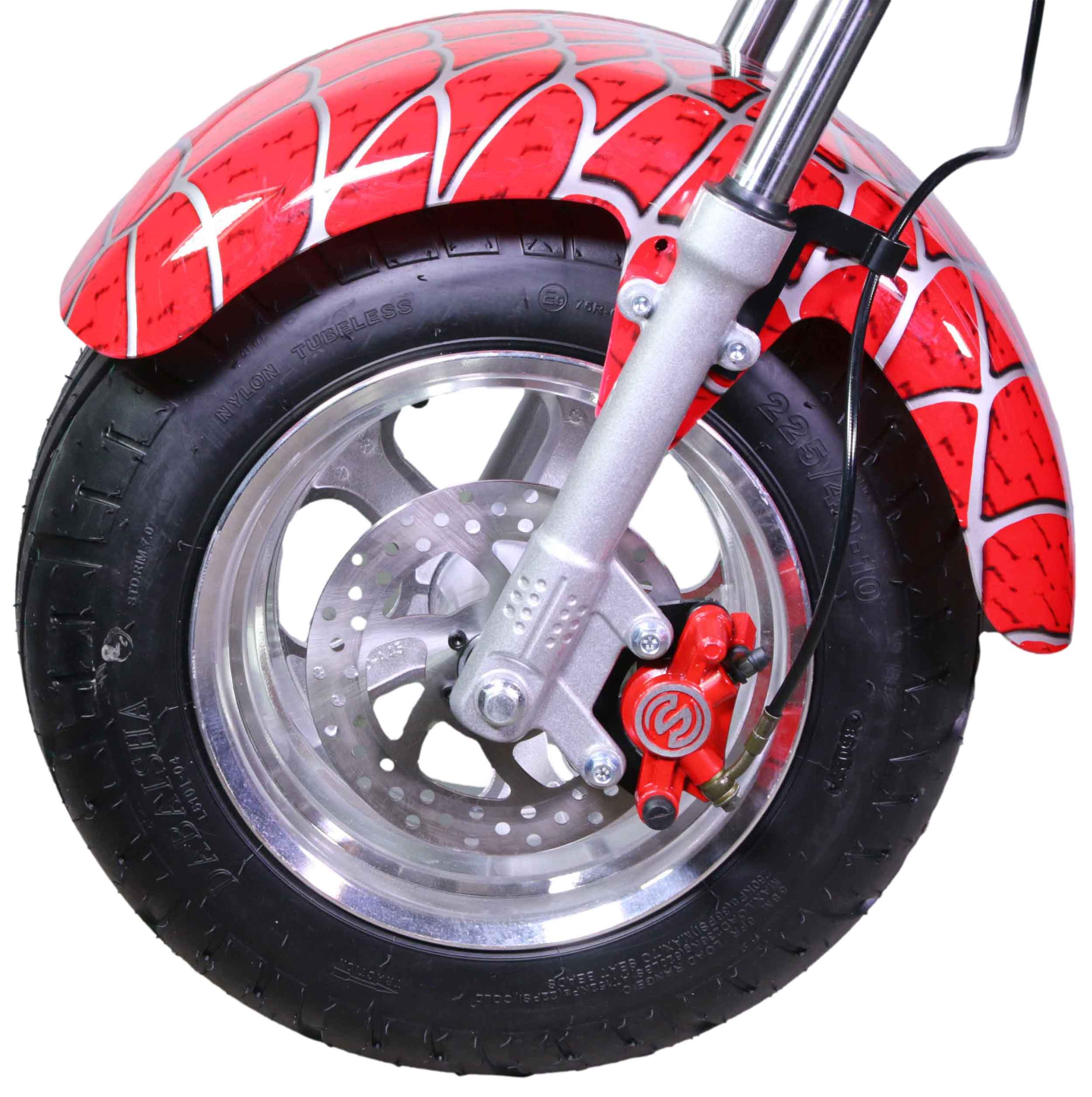 RocknBikes CP1.6 Elektroroller Spider Red Motorroller 45km/h Mokick Alu-Felgen ohne Akku teilzerlegt im Karton  Rot