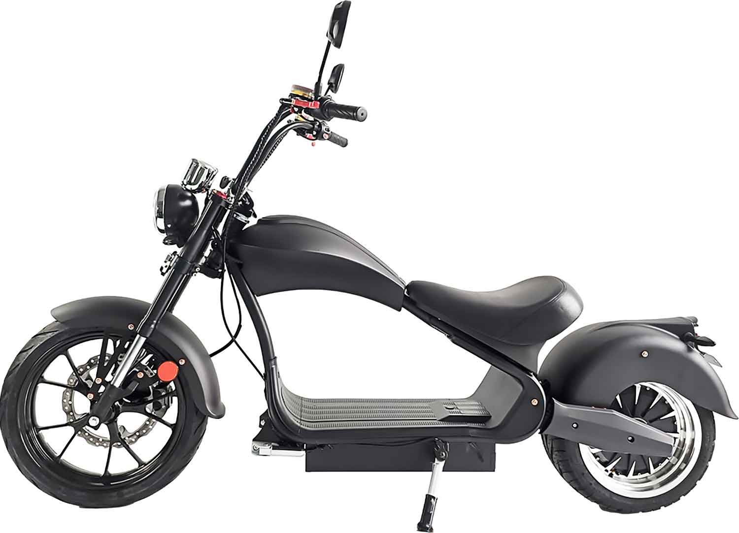 Rocknbikes RE10 MH3 Elektro-Chopper Carbon-Look Graphite 45km/h Alufelgen 3kW  Akku 60V30Ah