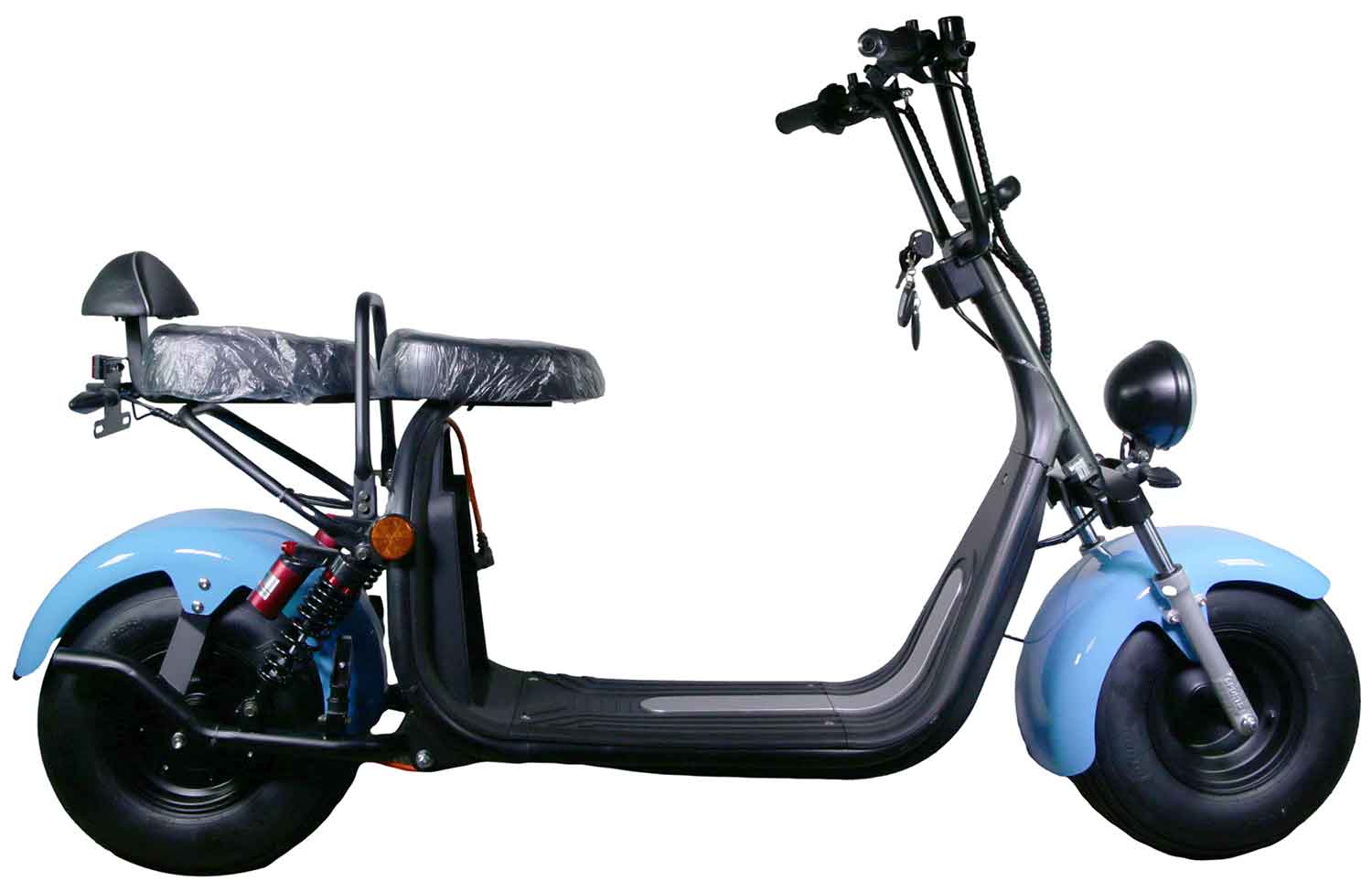 HR-2 RocknBikes Elektroroller Motorroller 45km/h Harley Scooter CitiCoco Baby Blue ohne Akku teilzerlegt im Karton