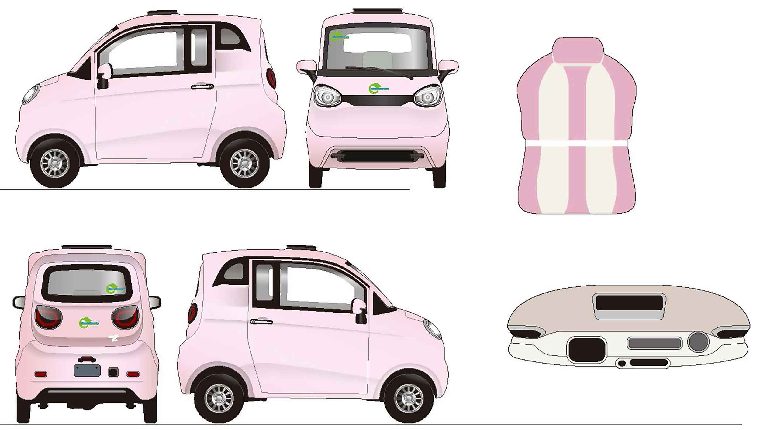 Side-by-Side ES2 Side-By-Side Microcar 45km/h Blau 2-Personen  Zulassung Sitze nebeneinander 72V58Ah Akku ca. 70km Reichweite Führerschein AM ab 15-Jahren