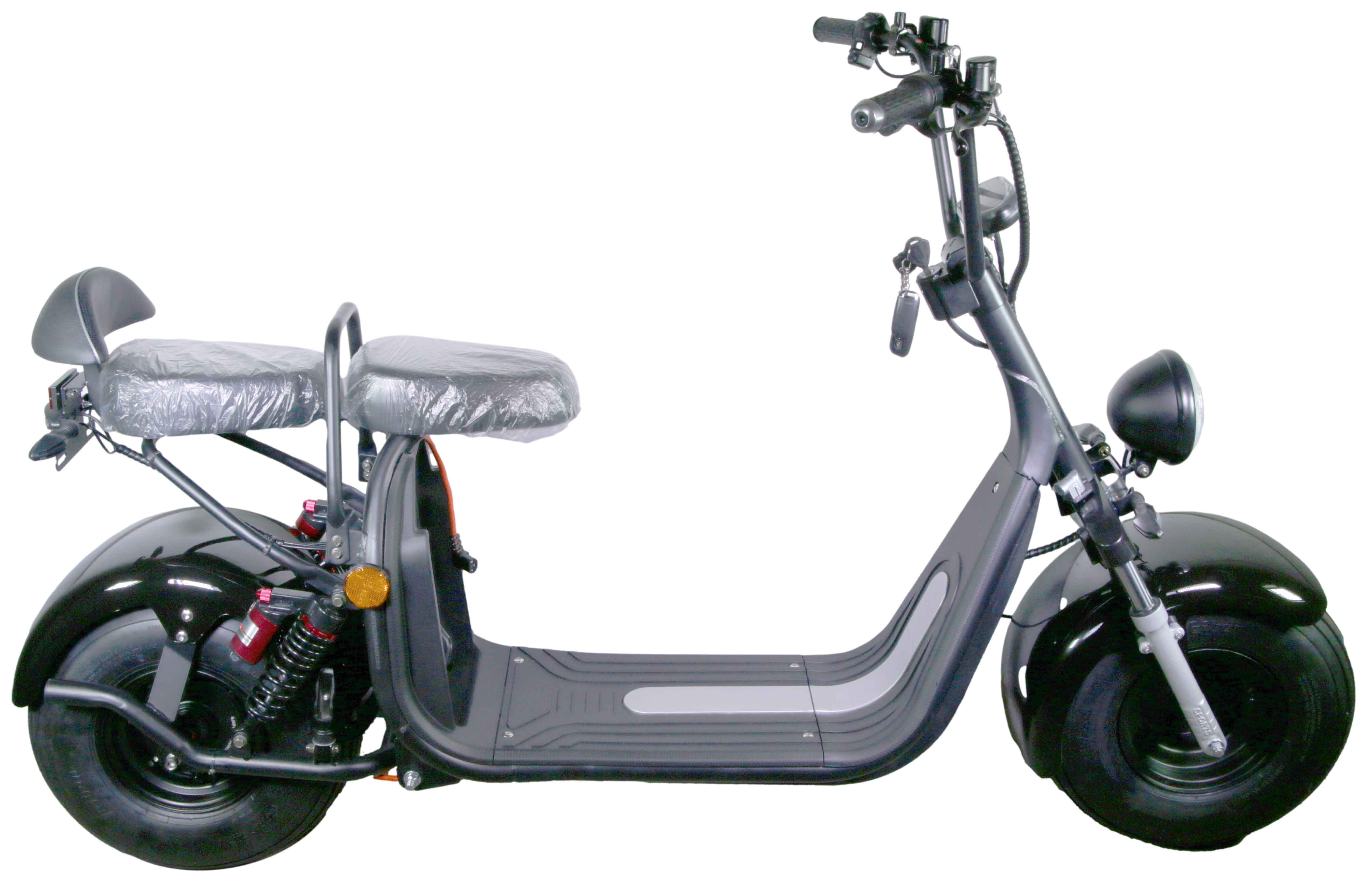 HR-2 25km/h Mofa ohne Akku RocknBikes Elektroroller Motorroller  Harley Scooter CitiCoco Black Shiny teilzerlegt im Karton