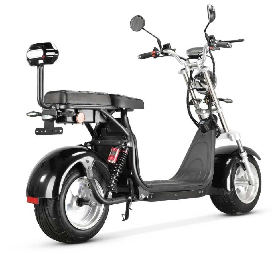 RocknBikes CP1.6 Alu-Felgen Motorroller 45km/h Elektroscooter Schwarz 60V20Ah Akku komplett zusammengebaut